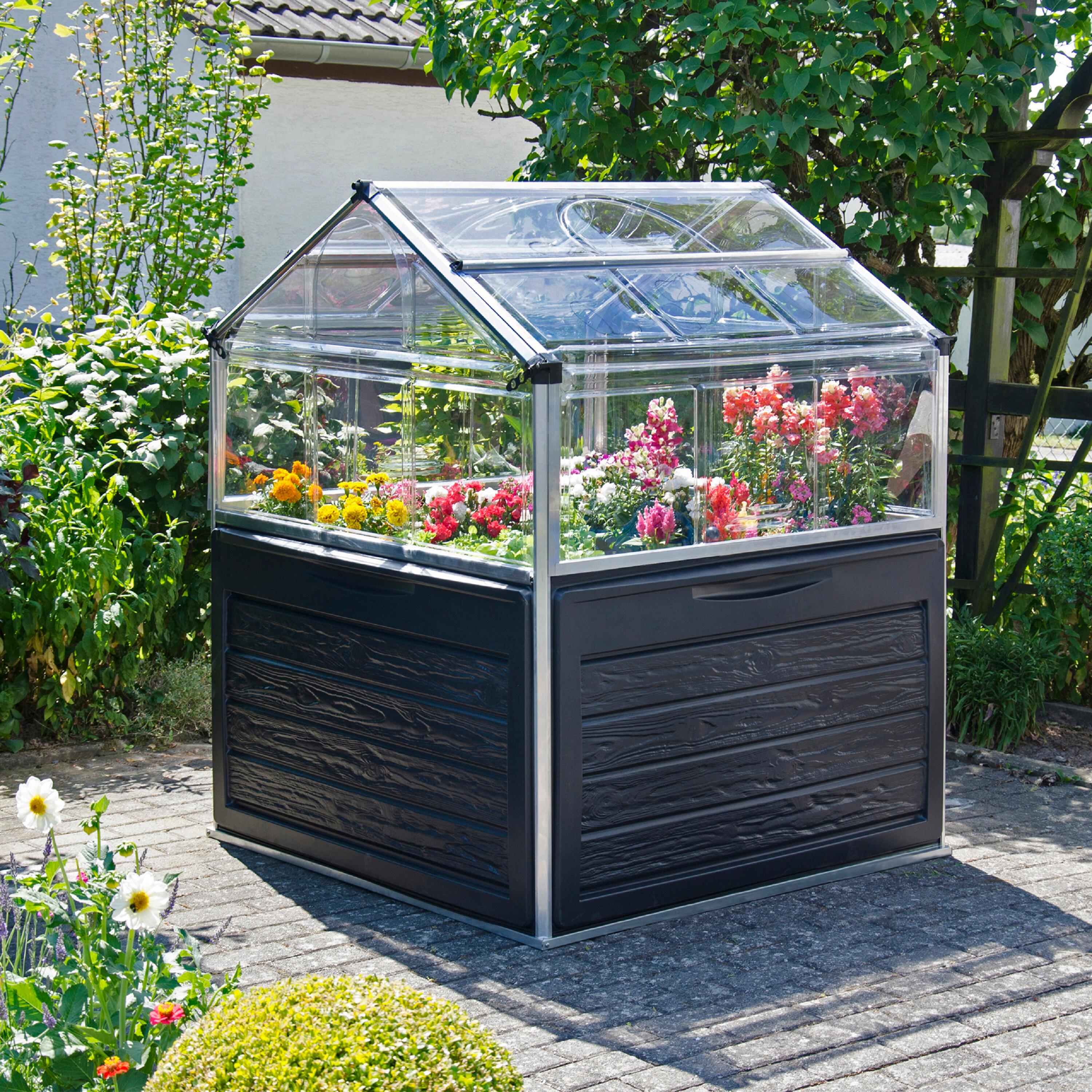 Carré potager PALRAM noir et argent L.121 x l.120 x H.148 cm - 2