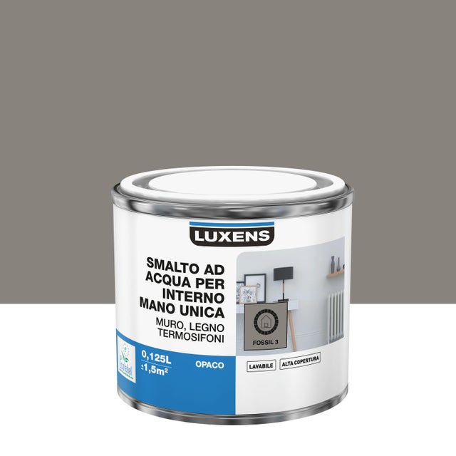 Smalto da interno, LUXENS Mano Unica marrone fossil 3 opaco, 0.125 L