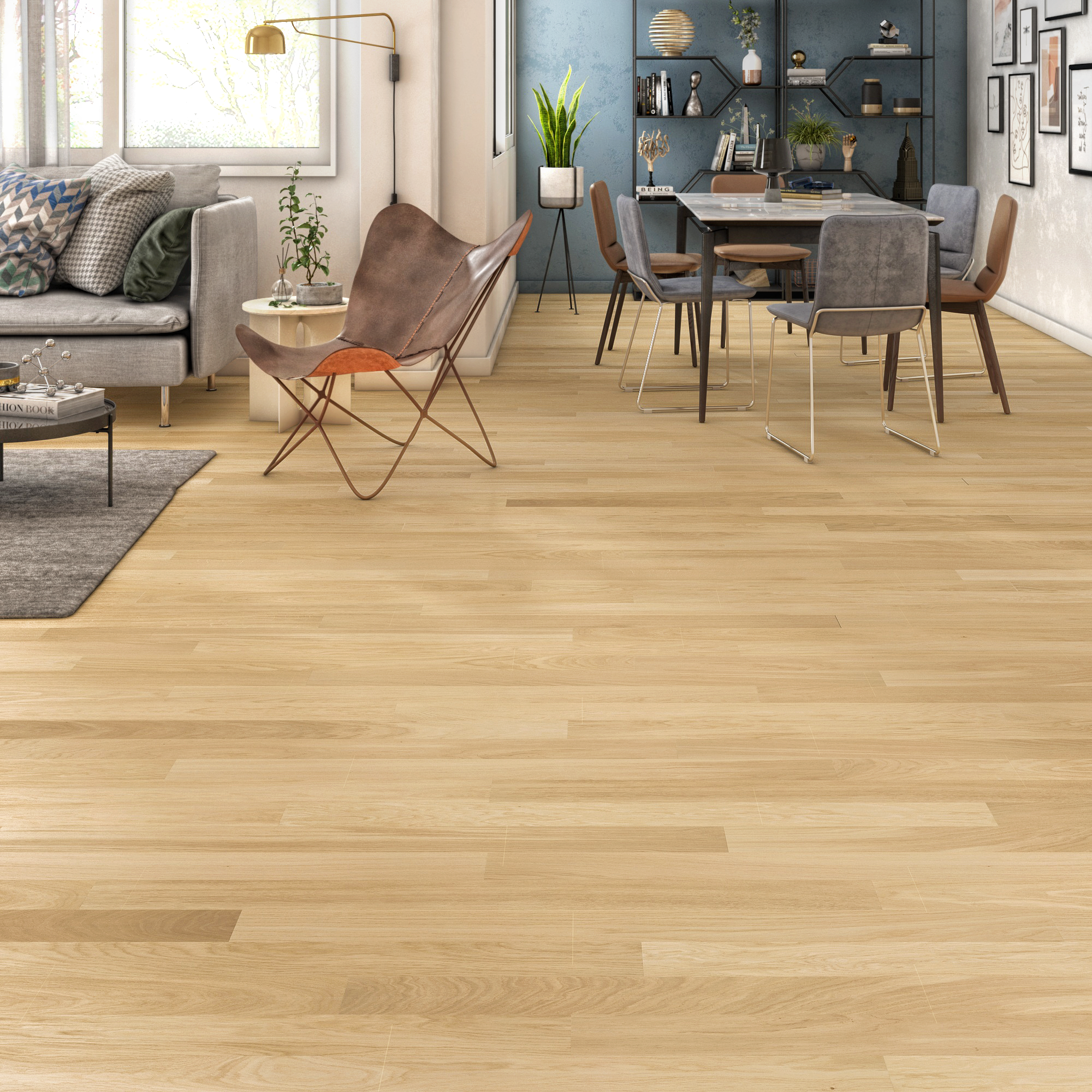 Parquet contrecollé chêne naturel vitrifié S CREATIV LINE, l.9 cm — free download