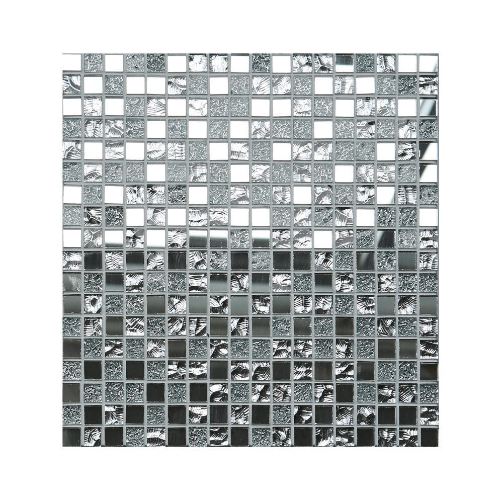 Mosaico in vetro Ice Mirror argento lucido L 29.7 x L 29.7cm x Sp. 4 mm - 17