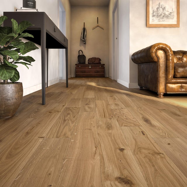 Parquet massif chêne blond bohème vitrifié M FAIRFLOOR, l.12 cm