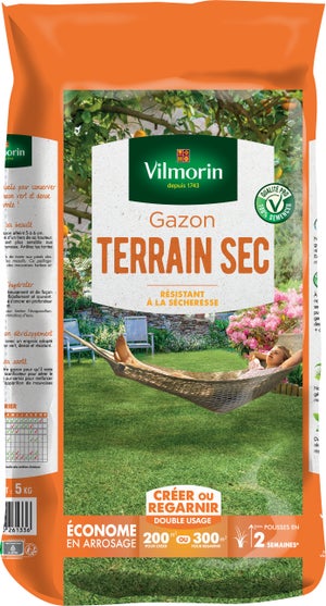 Gazon terrain sec VILMORIN 200 m²