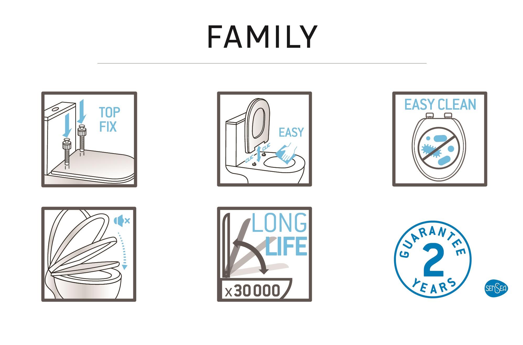 Abattant réducteur enfant déclipsable frein de chute SENSEA blanc - 11