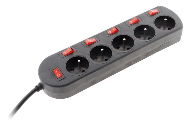 Multiprise avec interrupteur 2 m noir ZENITECH