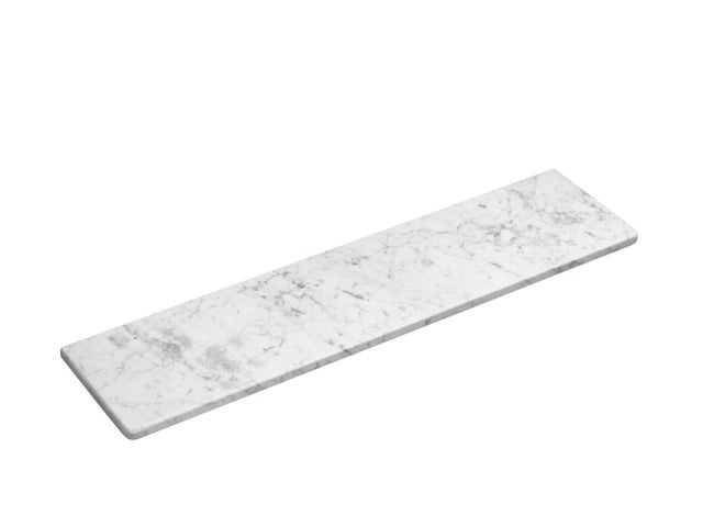 Tablette de radiateur MERVEILLE en marbre carrare, L.60 x P.16 cm, Ep. 17 mm