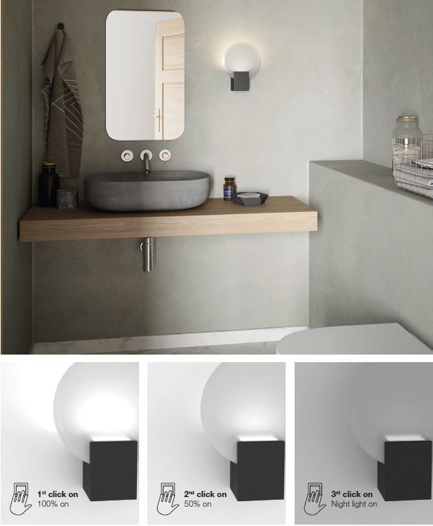 Applique LED salle de bain Hester, blanc chaud intensité variable, noir Nordlux - 3