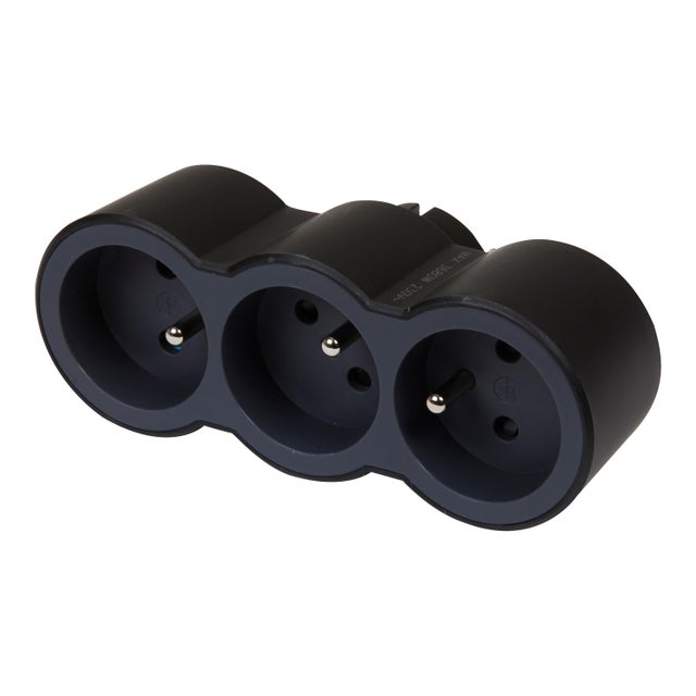Triplite murale, 3 prises noir LEGRAND