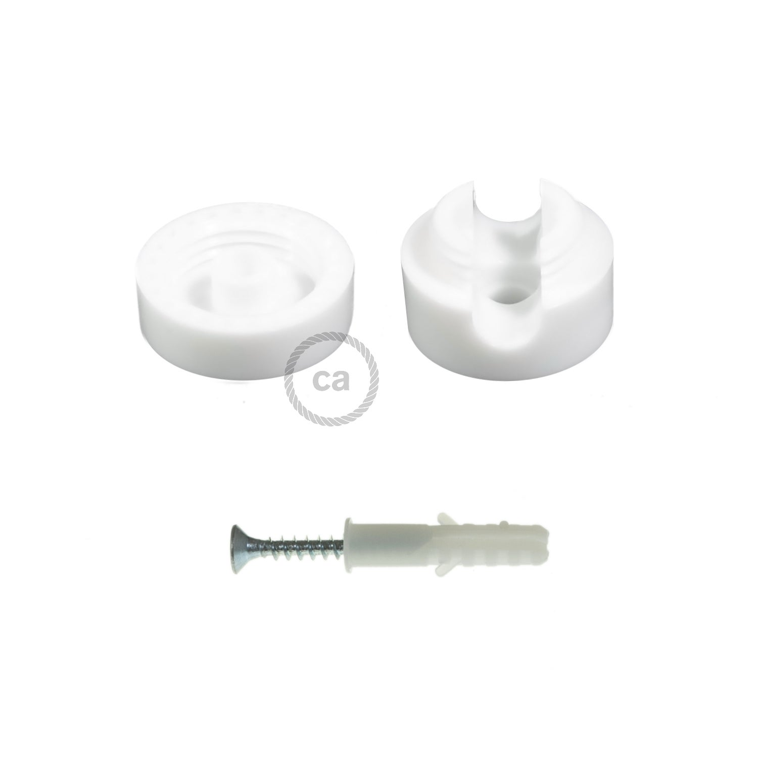 Lot de 2 passe-câbles d.22mm, CREATIVE CABLES blanc - 2