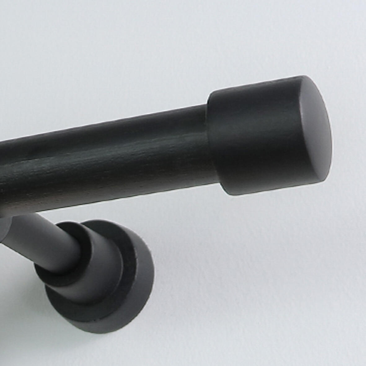Lot de 2 embouts pour barre à rideau , Diam.28 mm noir Charme récup, INSPIRE - 2