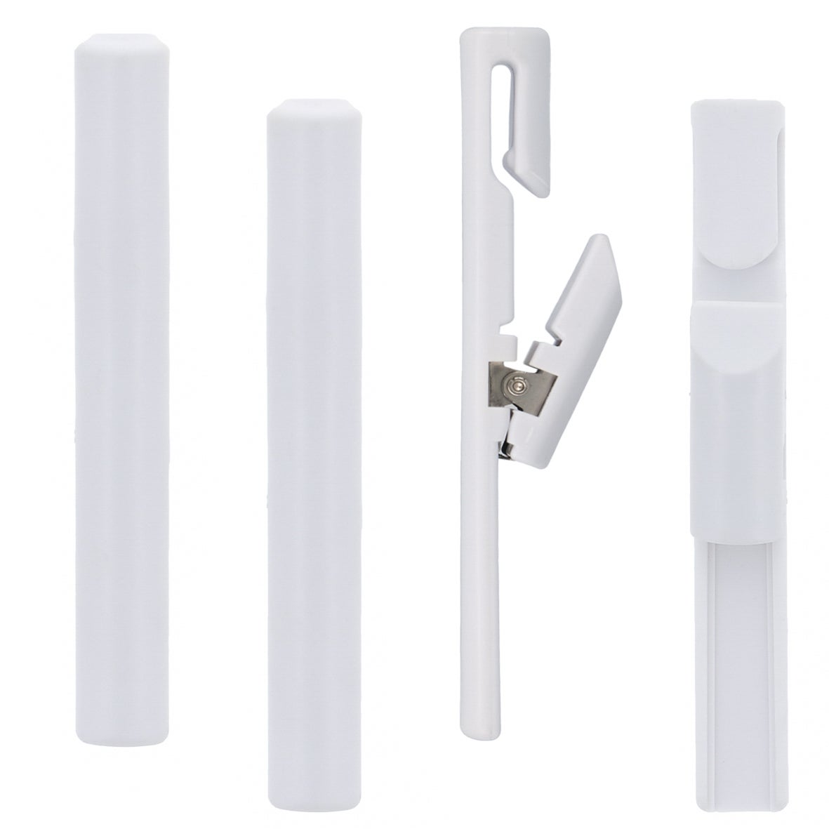 Anello per bastone per tenda con clip,1025199 in polipropilene bianco, 4 pz - 3