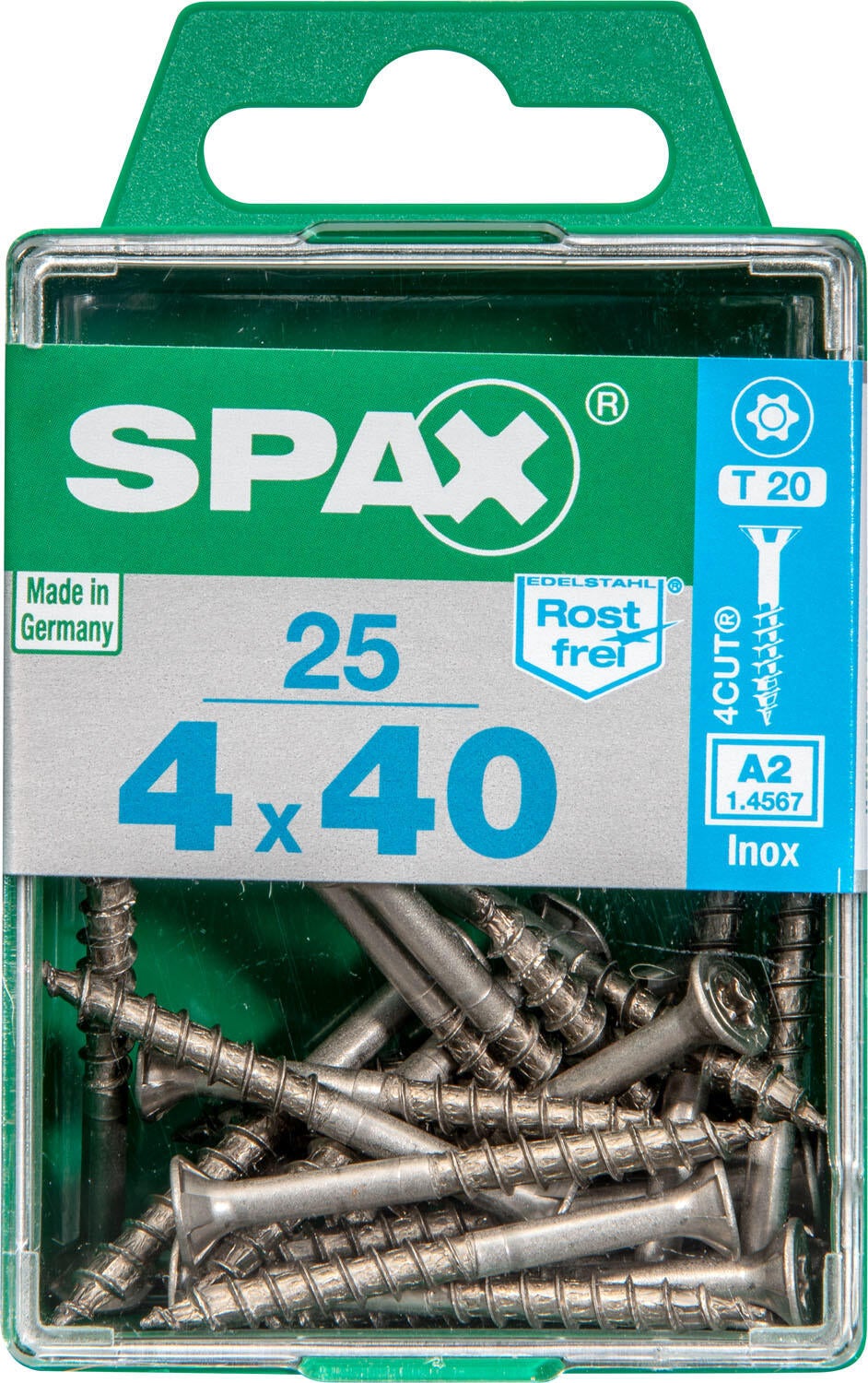 25 vis acier inoxydable tête fraisée t-star+ SPAX, Ø4 x L.40 mm - 4