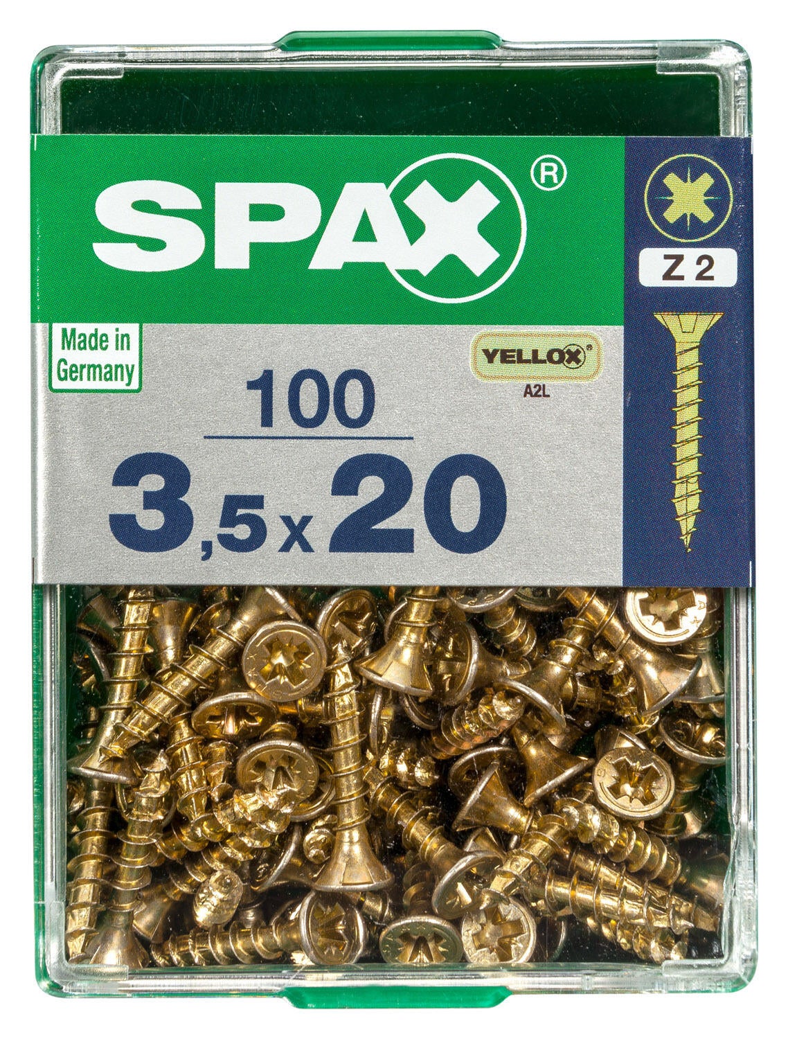 100 vis acier tête fraisée pozidriv SPAX, Ø3.5 x L.20 mm - 4