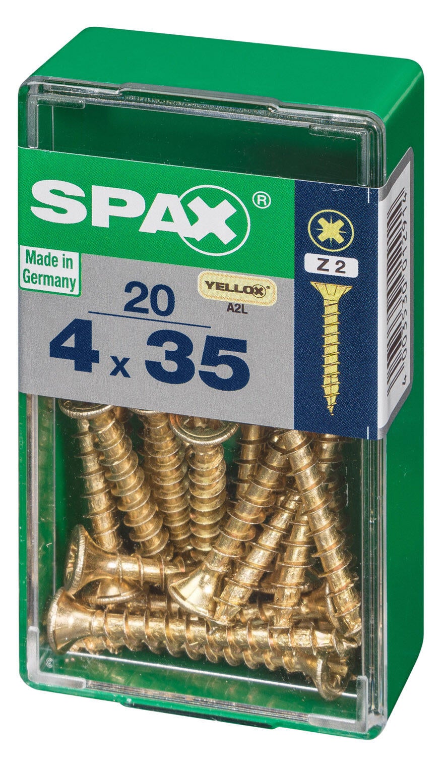 20 vis acier tête fraisée pozidriv SPAX, Ø4 x L.35 mm - 4