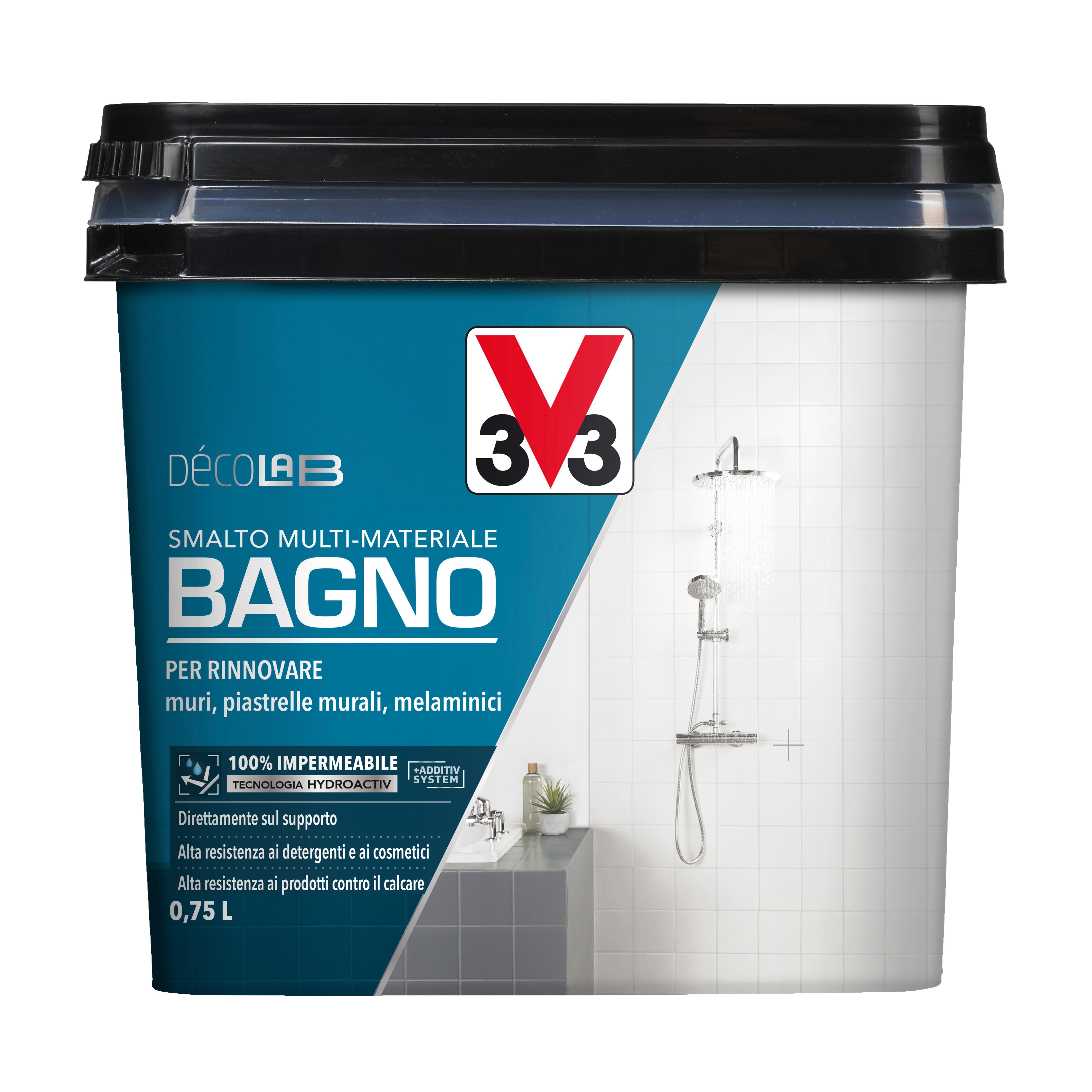 Smalto da interno per piastrelle lavabile, V33 Decolab bianco satinato, 0.75 L - 4