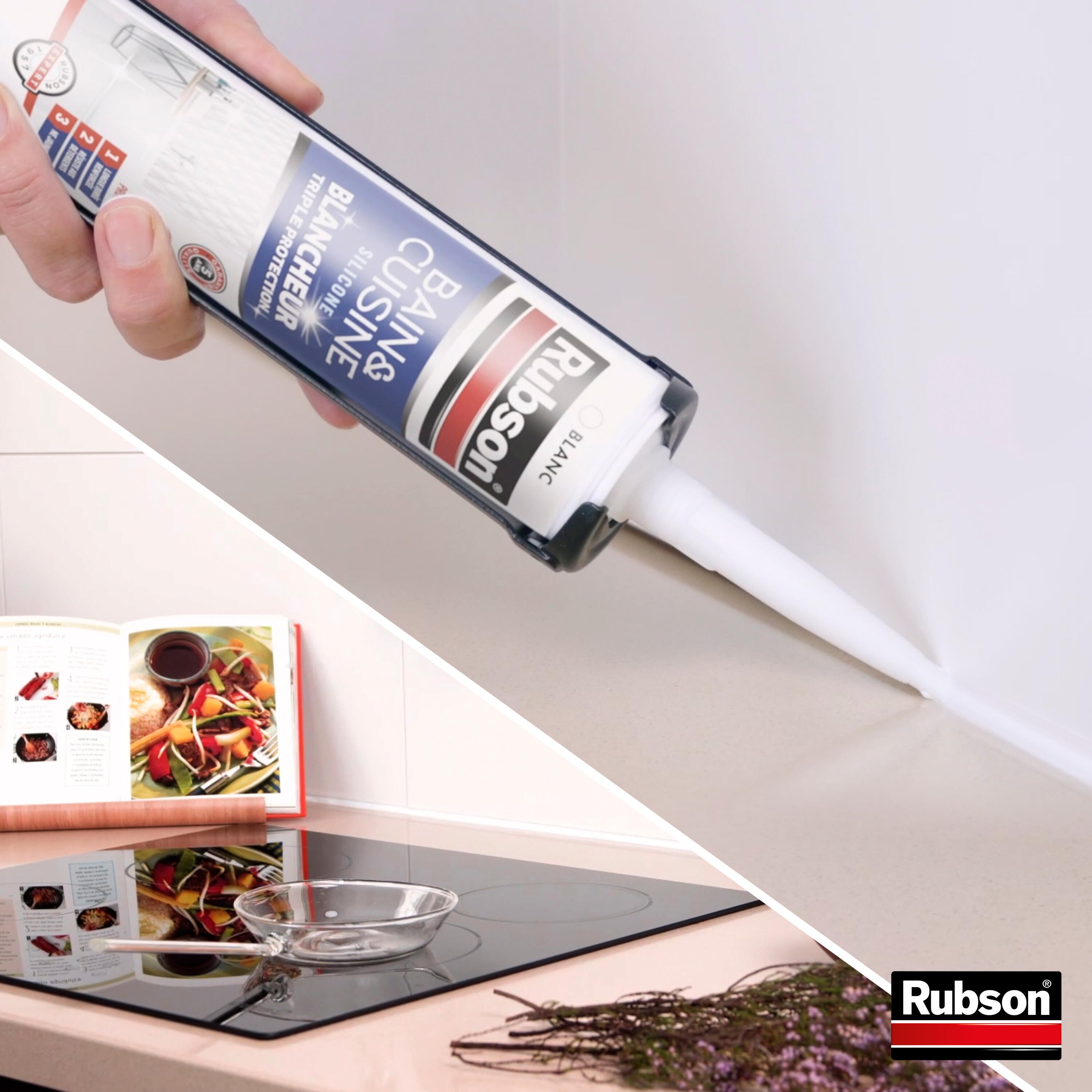 Mastic d'étanchéité Cuisine et bain blancheur protection RUBSON blanc 280ml - 4