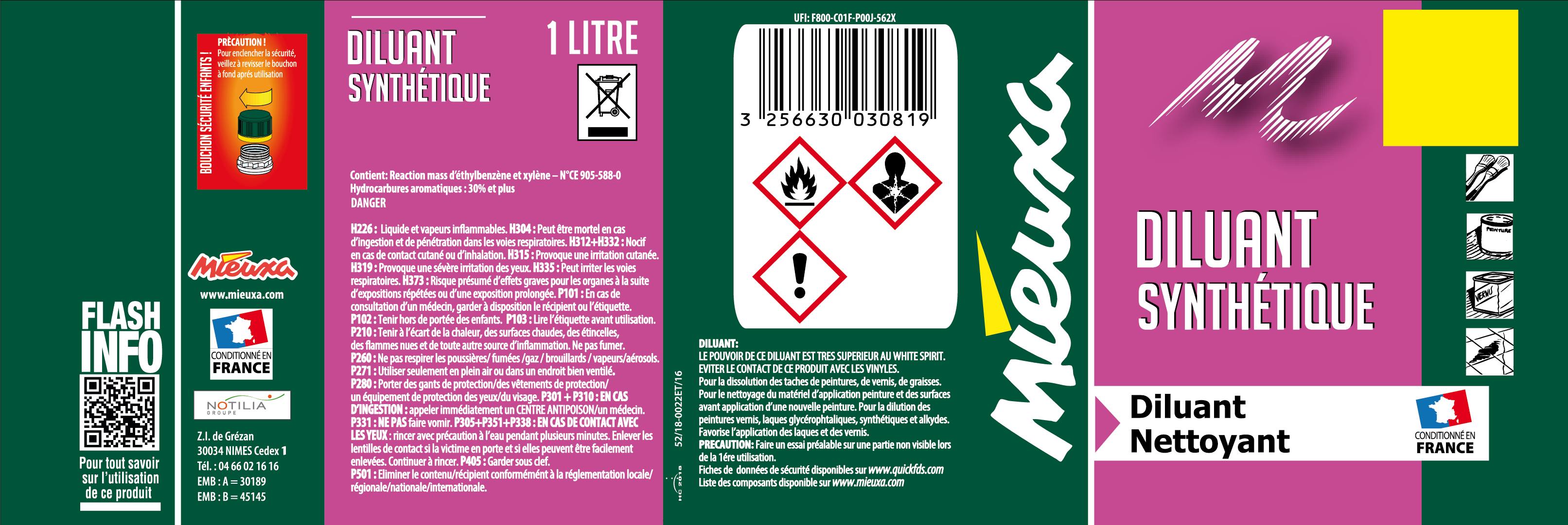 Diluant MIEUXA Universel synthetique, 1l - 2