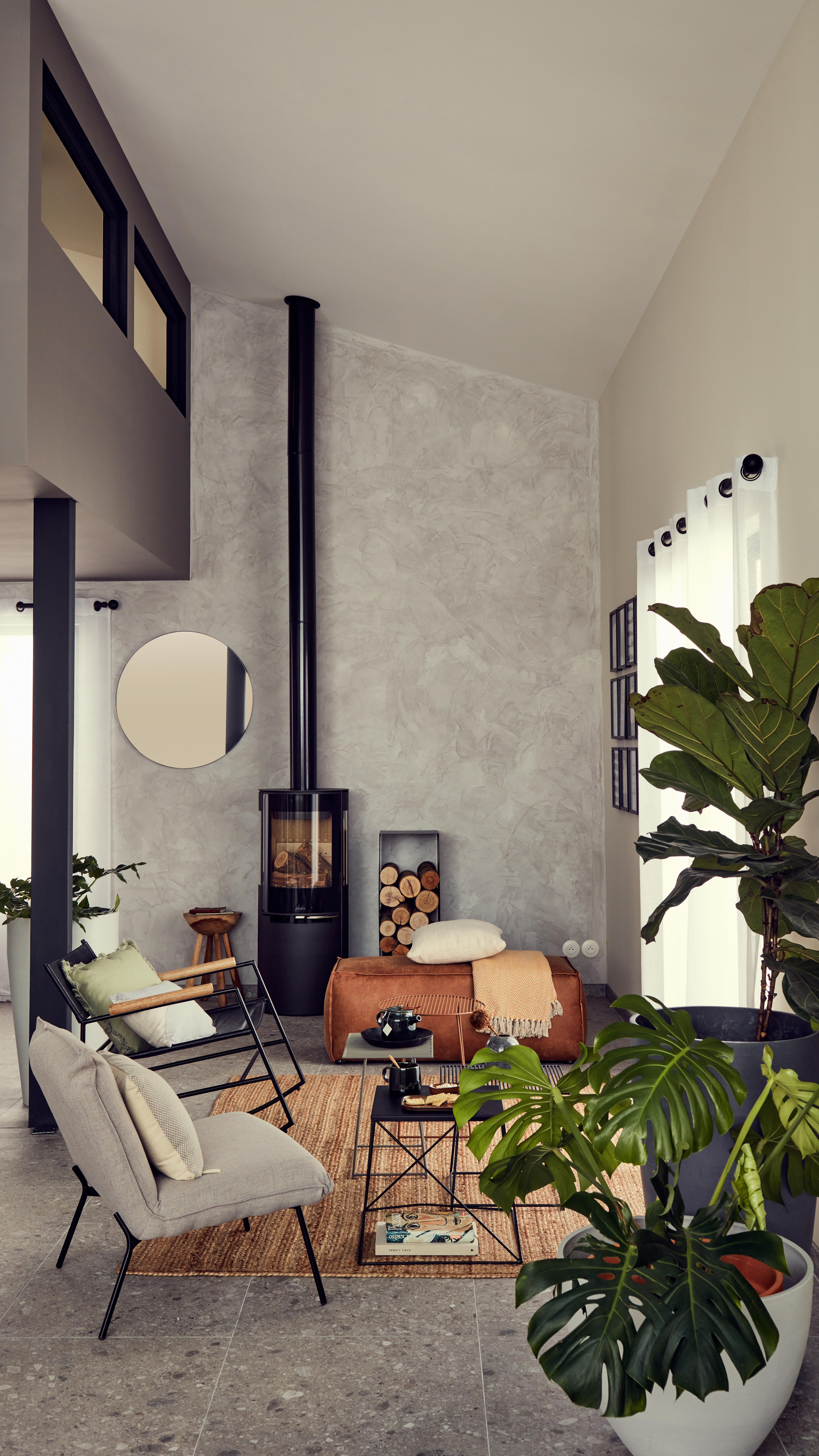 Range-bûche acier noir givré Newton DIXNEUF - 2