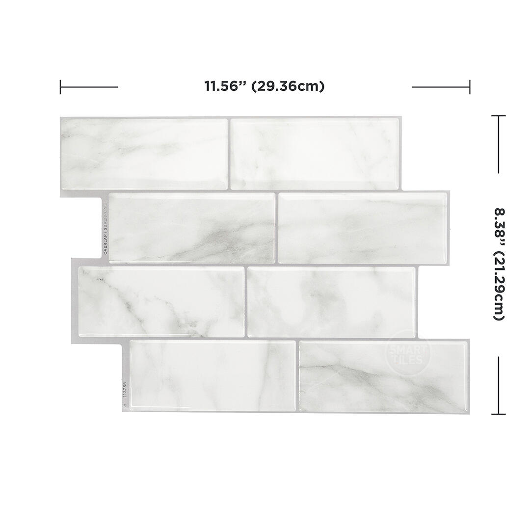 lot de 4 crédences adhésives Métro carrera, noir, 29.36X21.9 cm - 3