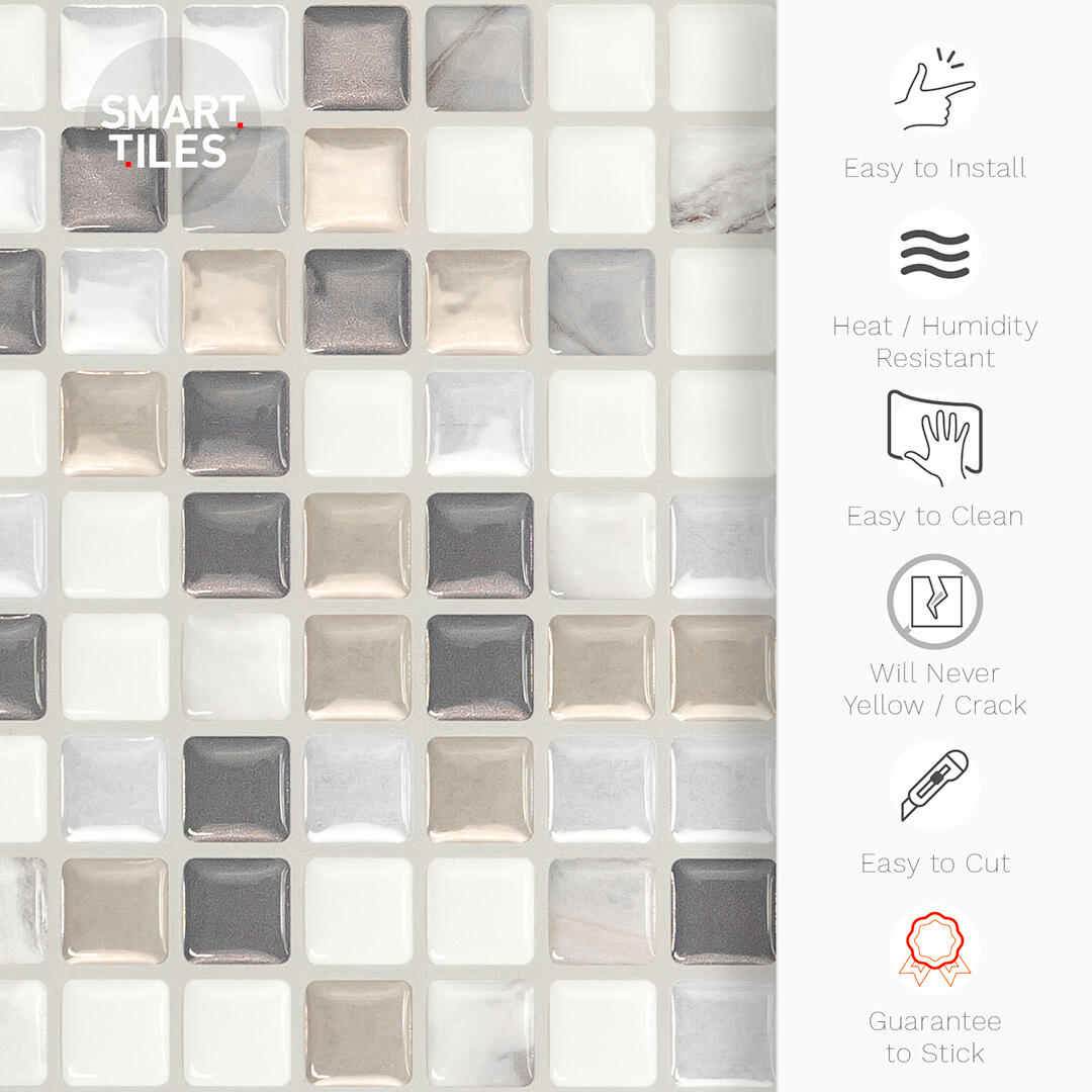 Revêtement autoadhésif SMART TILES Minimo, beige x L.0.2619 m - 8