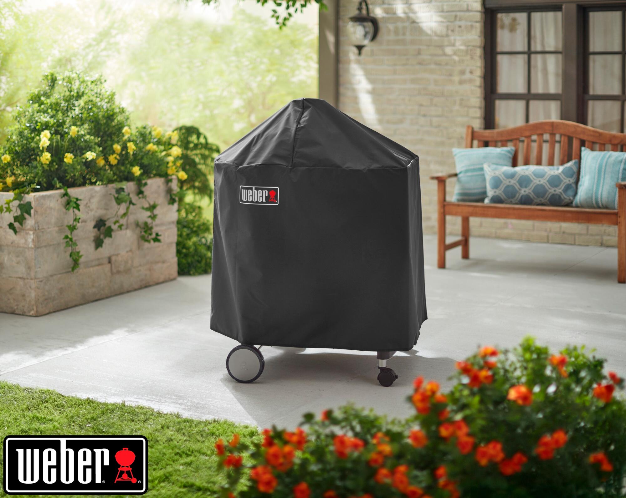 Housse de protection d'extérieur barbecue WEBER noir l.65 x H.18.7 cm - 2