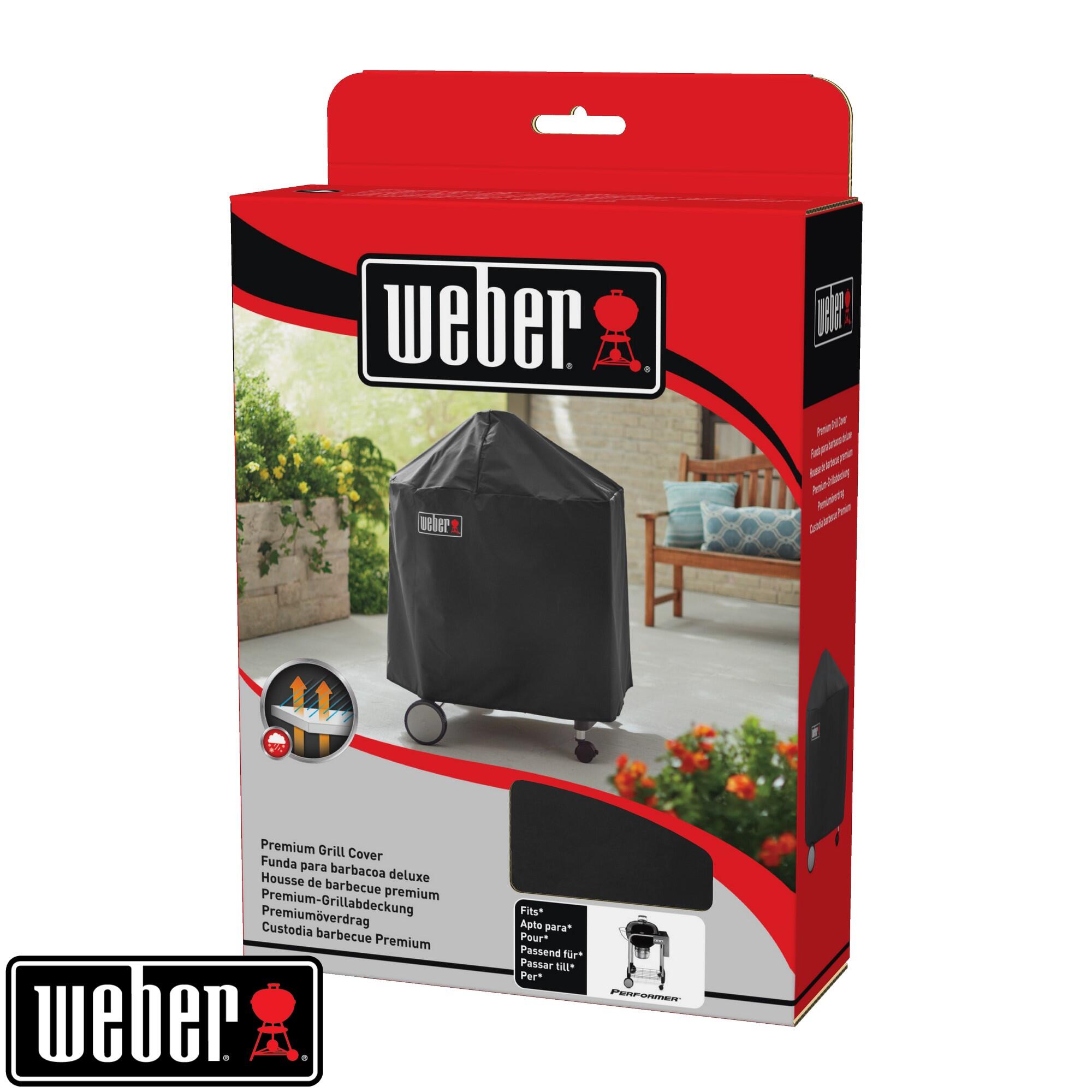 Housse de protection d'extérieur barbecue WEBER noir l.65 x H.18.7 cm - 5