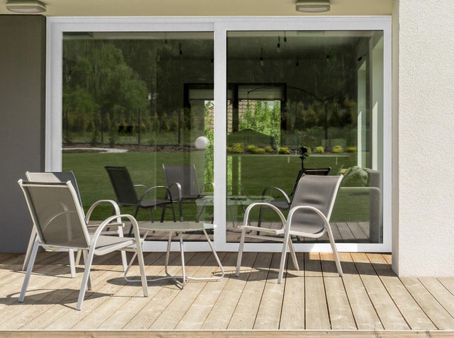 Baie coulissante alu avec volet roulant fil.200x240 blanc Premium Rome dorm140