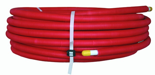 Tube multicouche gainé rouge Ø26, en couronne de 25m