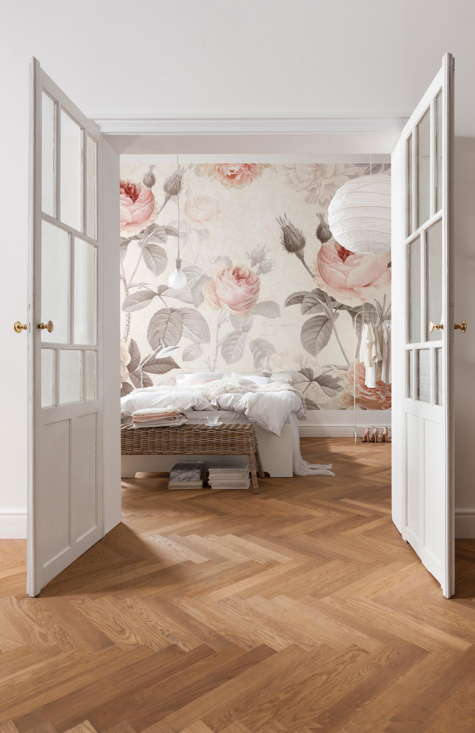 Papier peint panoramique La maison beige et rose intissé KOMAR l.368 x ...