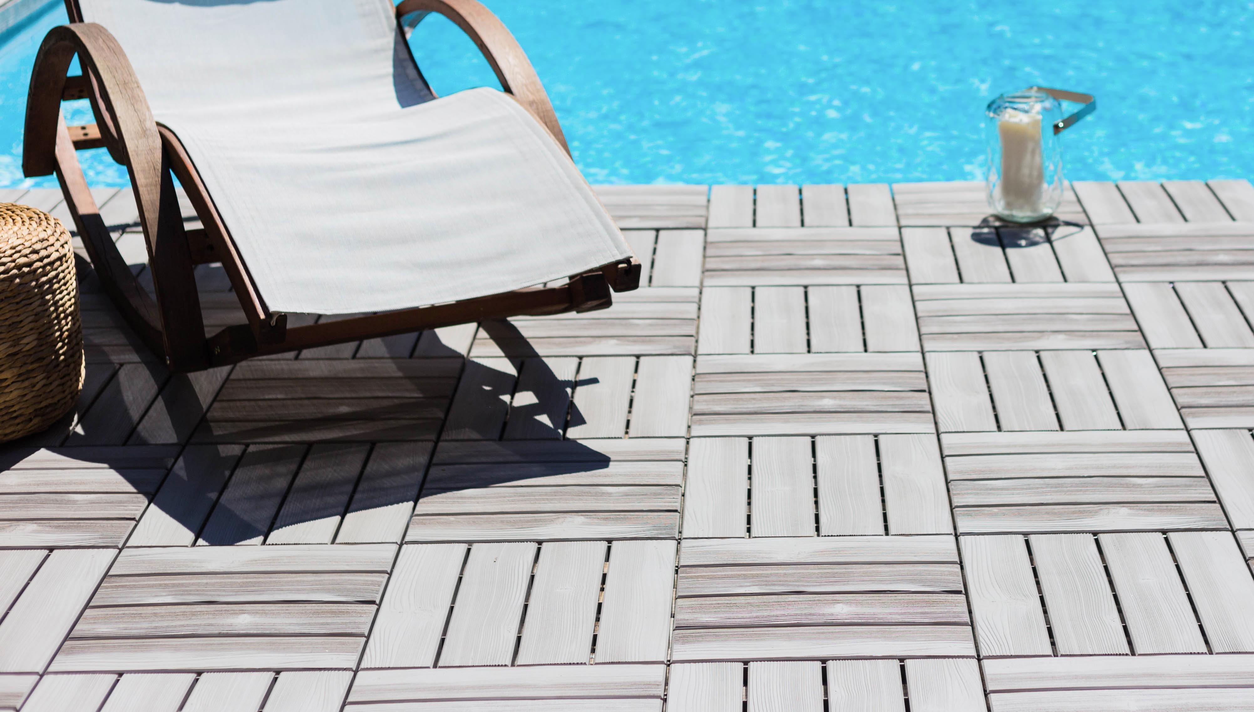 Dalle clipsable polypropylène Easy, brun taupe n°3, L.38 x l.38 cm x Ep.25 mm - 3