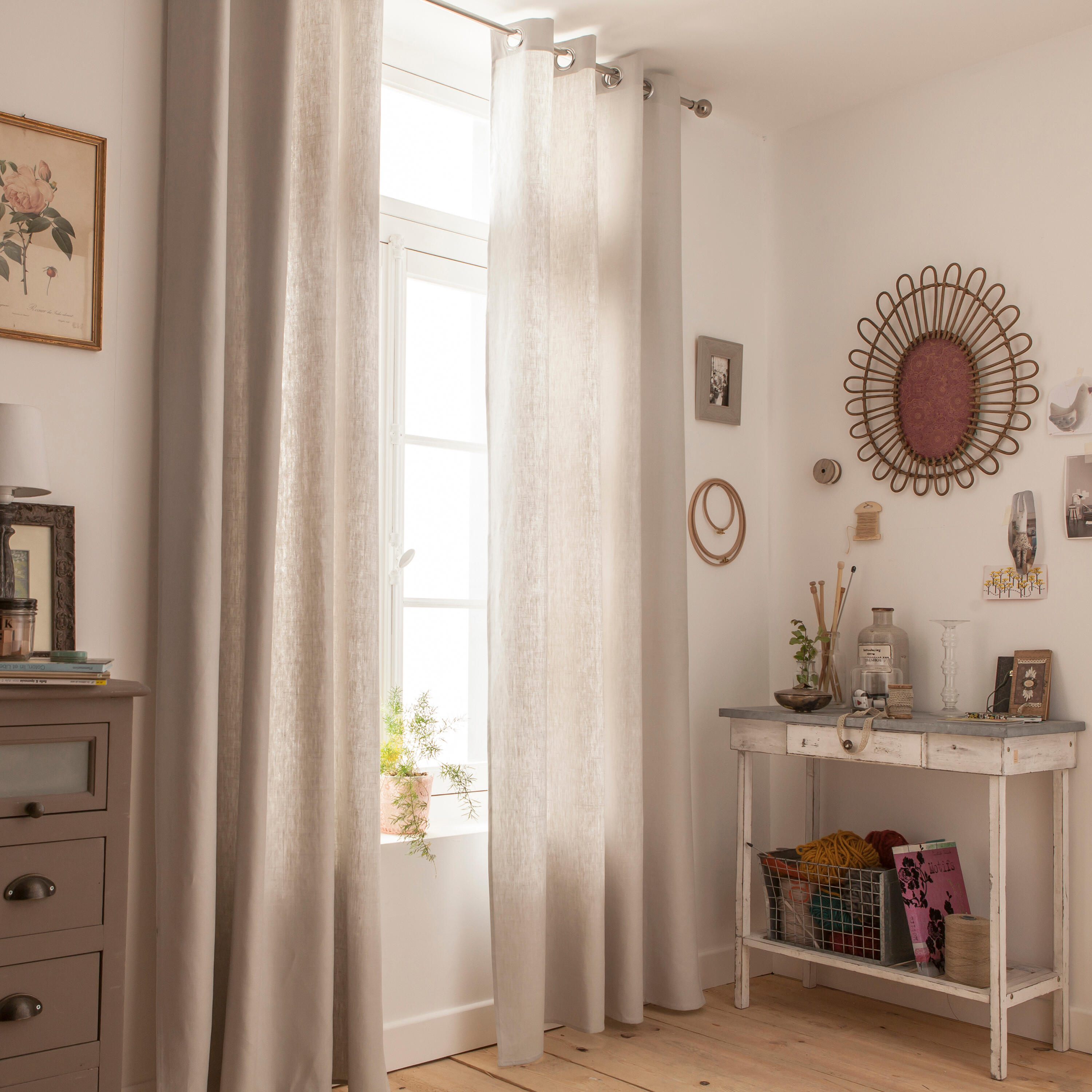 Rideau tamisant, Metis, coton, beige H.260 x l.135 cm - 7