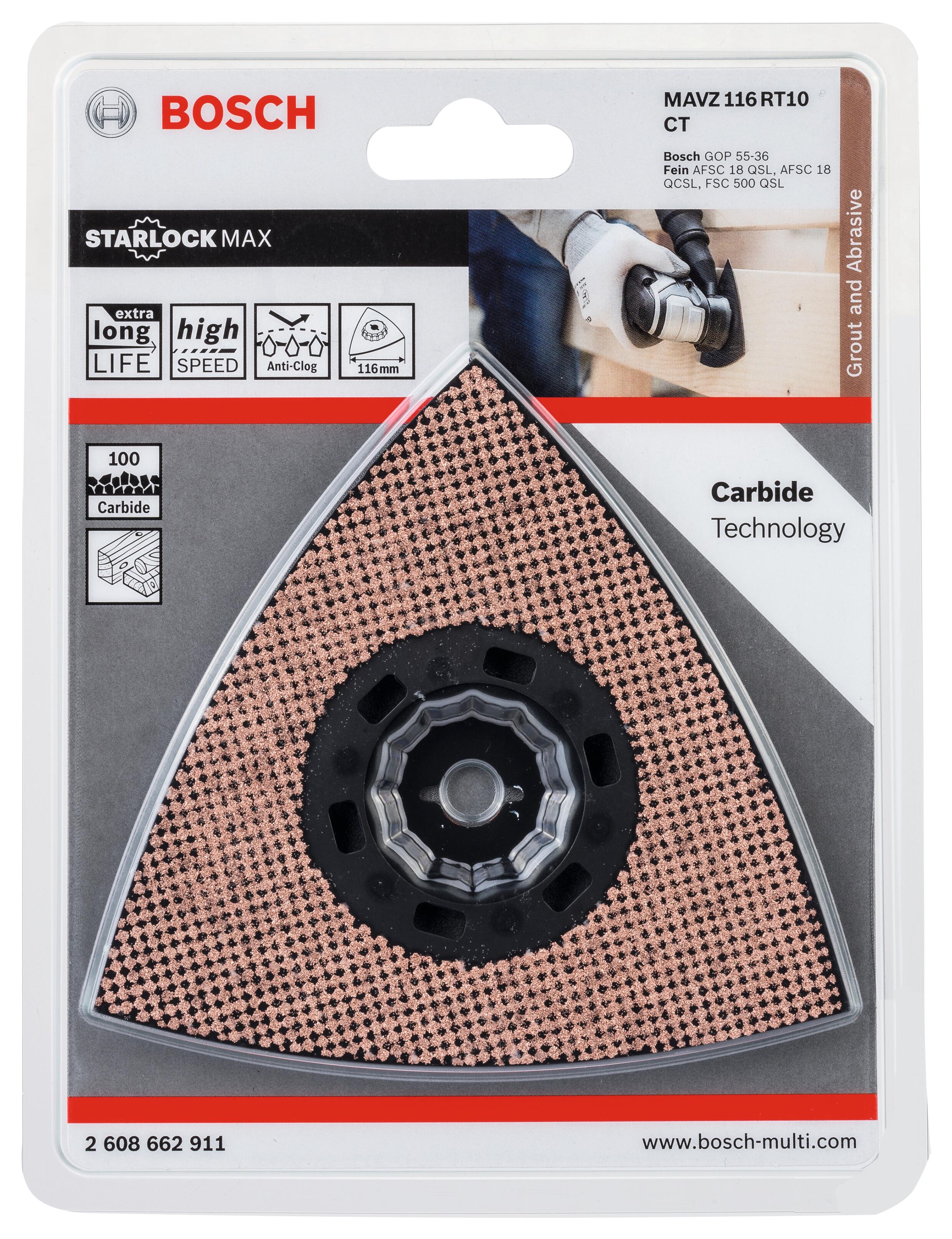 Bosch 1x Expert AVZ 32 RT4 Sanding Fingers (for Paint On Wood, Laminate, Width 32 Mm, Professional Accessory Multitool