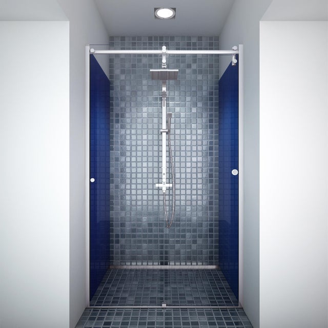 Porte de douche coulissant transparent, chromé l.120 cm, Ellipse