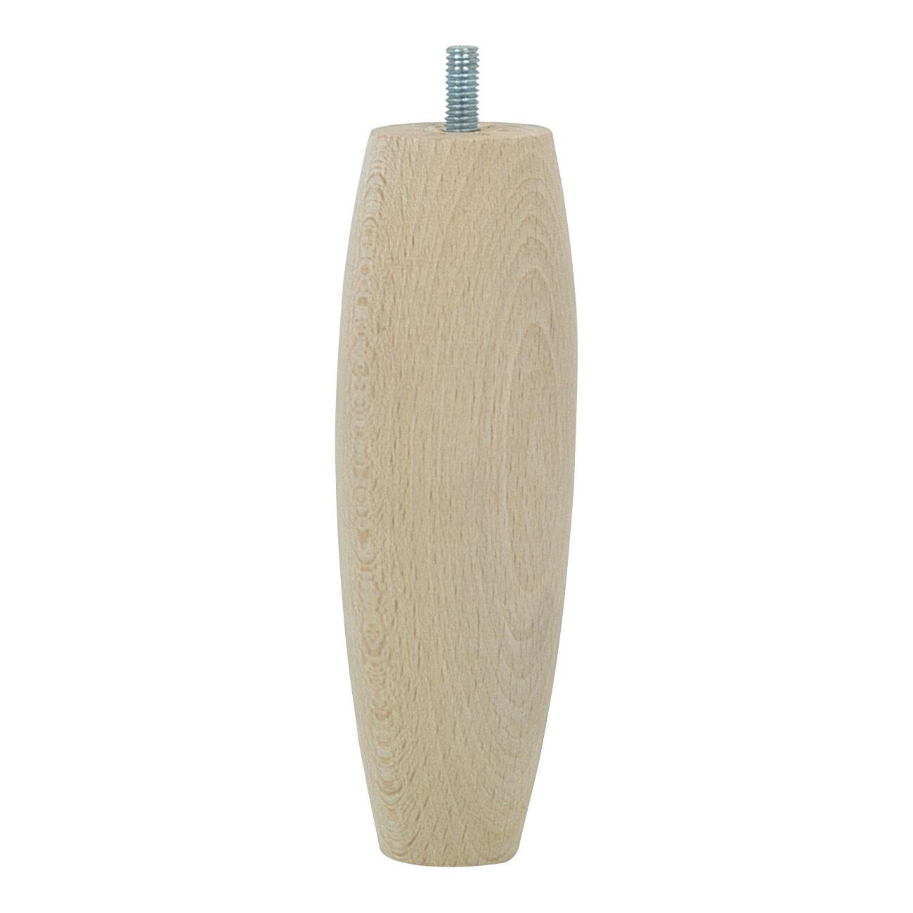 Pied de meuble conique fixe hêtre brut blanc / beige / naturels, 15 cm - 3
