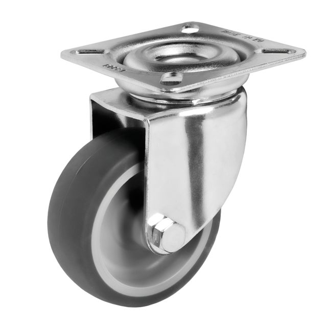 Ruota TELLURE in polipropilene grigio Ø 60 mm  portata max 60 Kg