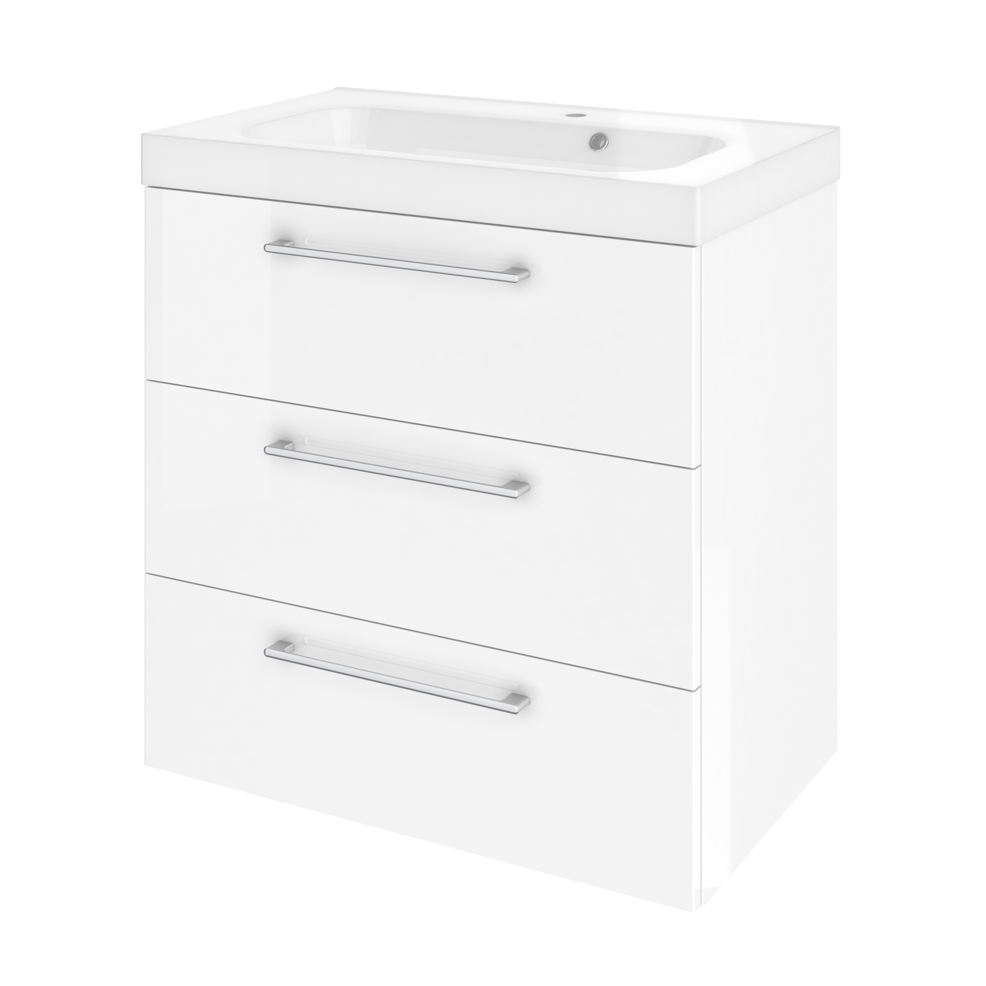 Meuble sous-vasque 3t l.75 x H.73 x P.46 cm blanc brillant Remix - 2