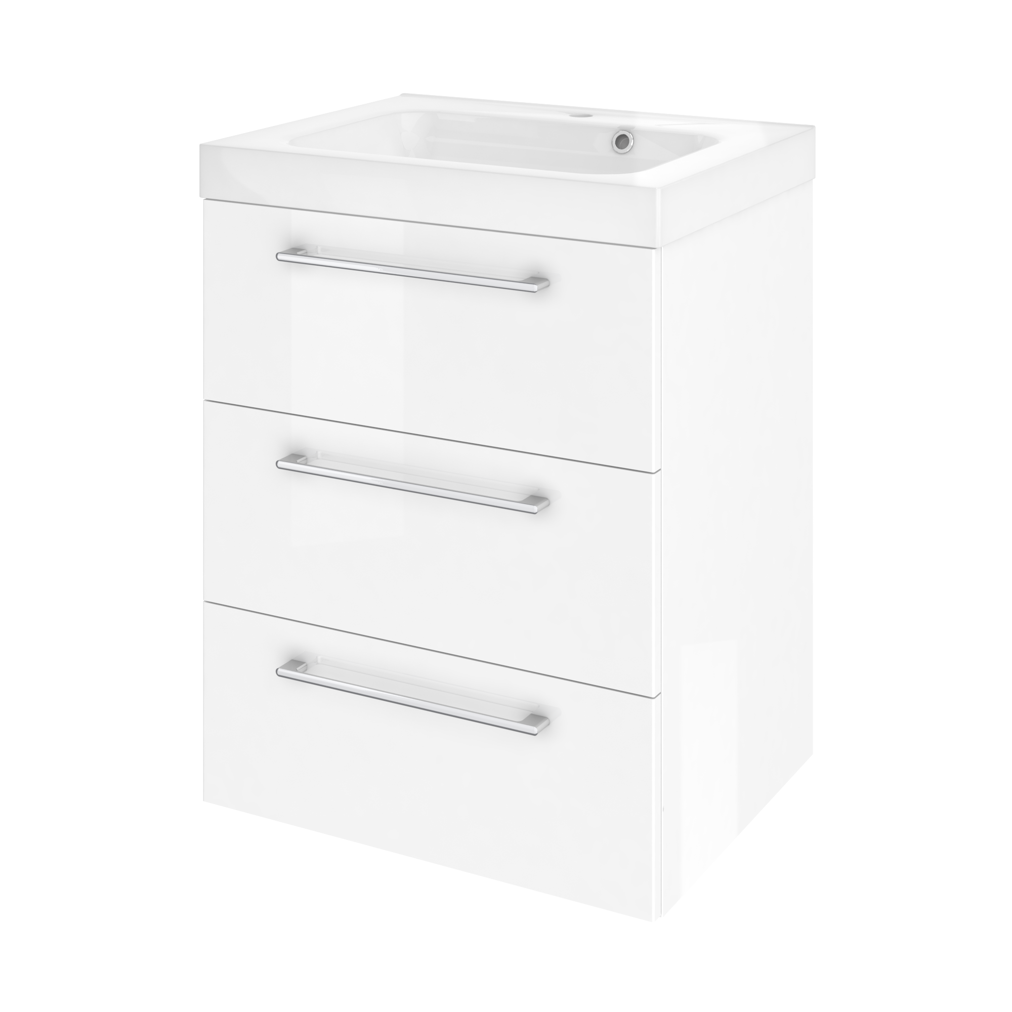 Meuble de salle de bains, Remix l.60 x H.73 x P.46 cm, blanc, Remix - 6
