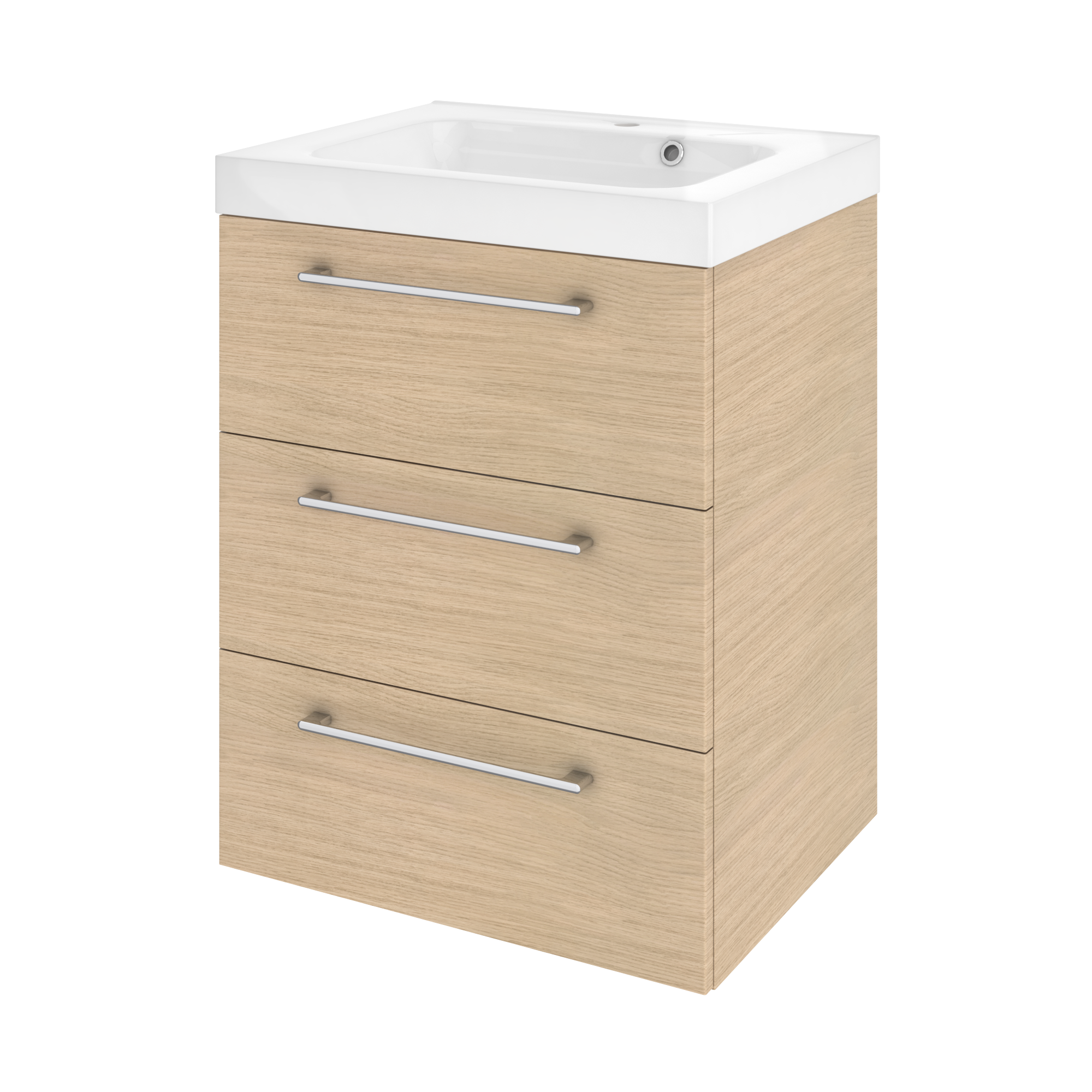 Meuble de salle de bains, Remix l.60 x H.73 x P.46 cm, chêne, Remix - 4