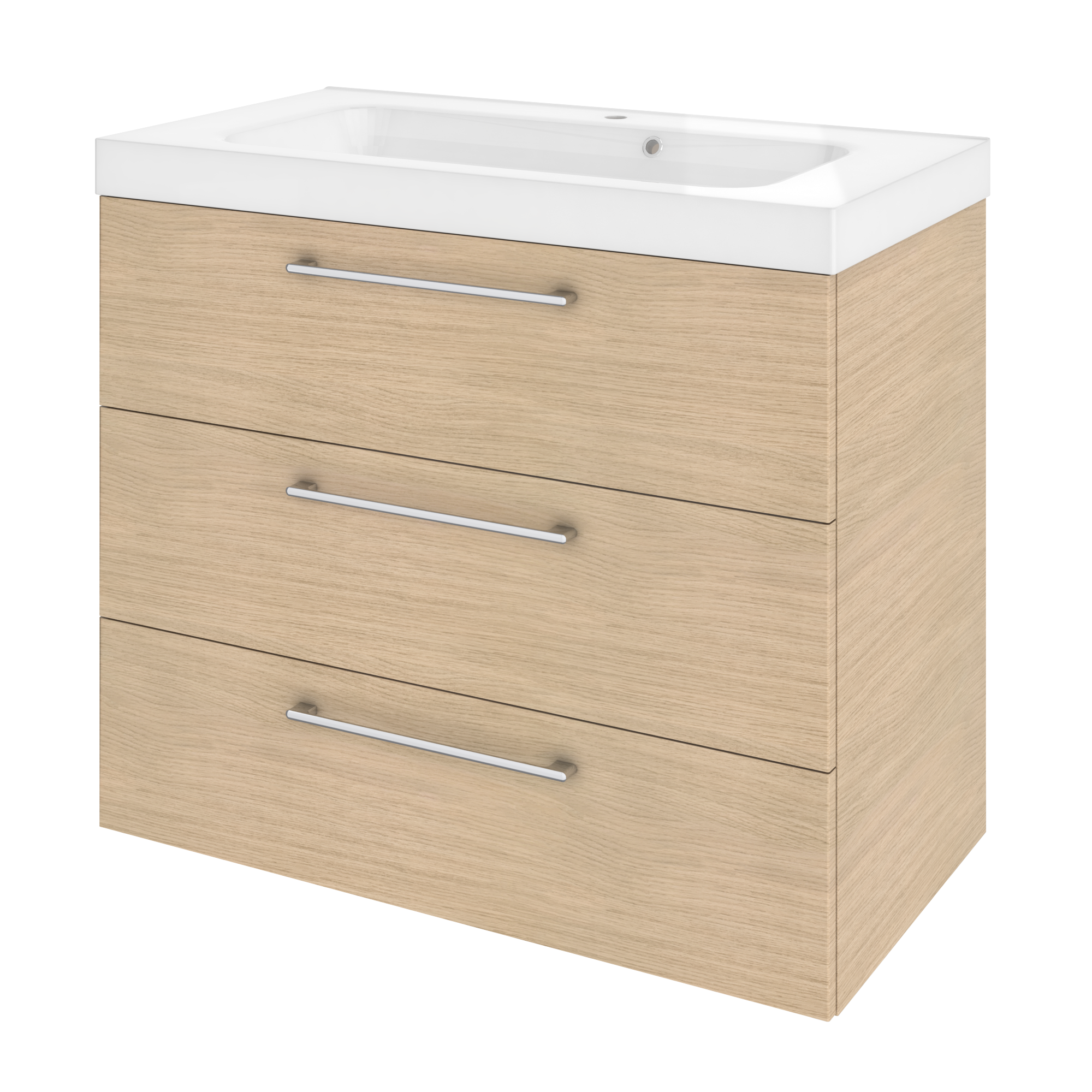 Meuble de salle de bains, Remix l.90 x H.73 x P.46 cm, chêne, Remix - 2