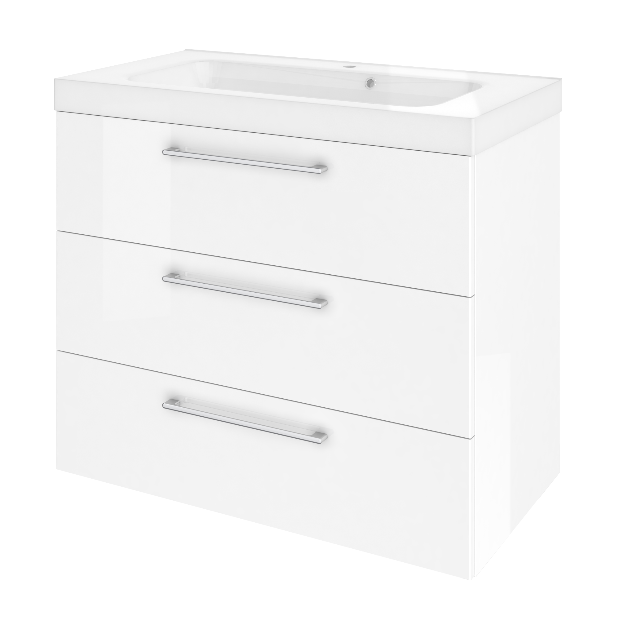 Meuble de salle de bains, Remix l.90 x H.73 x P.46 cm, blanc, Remix - 5