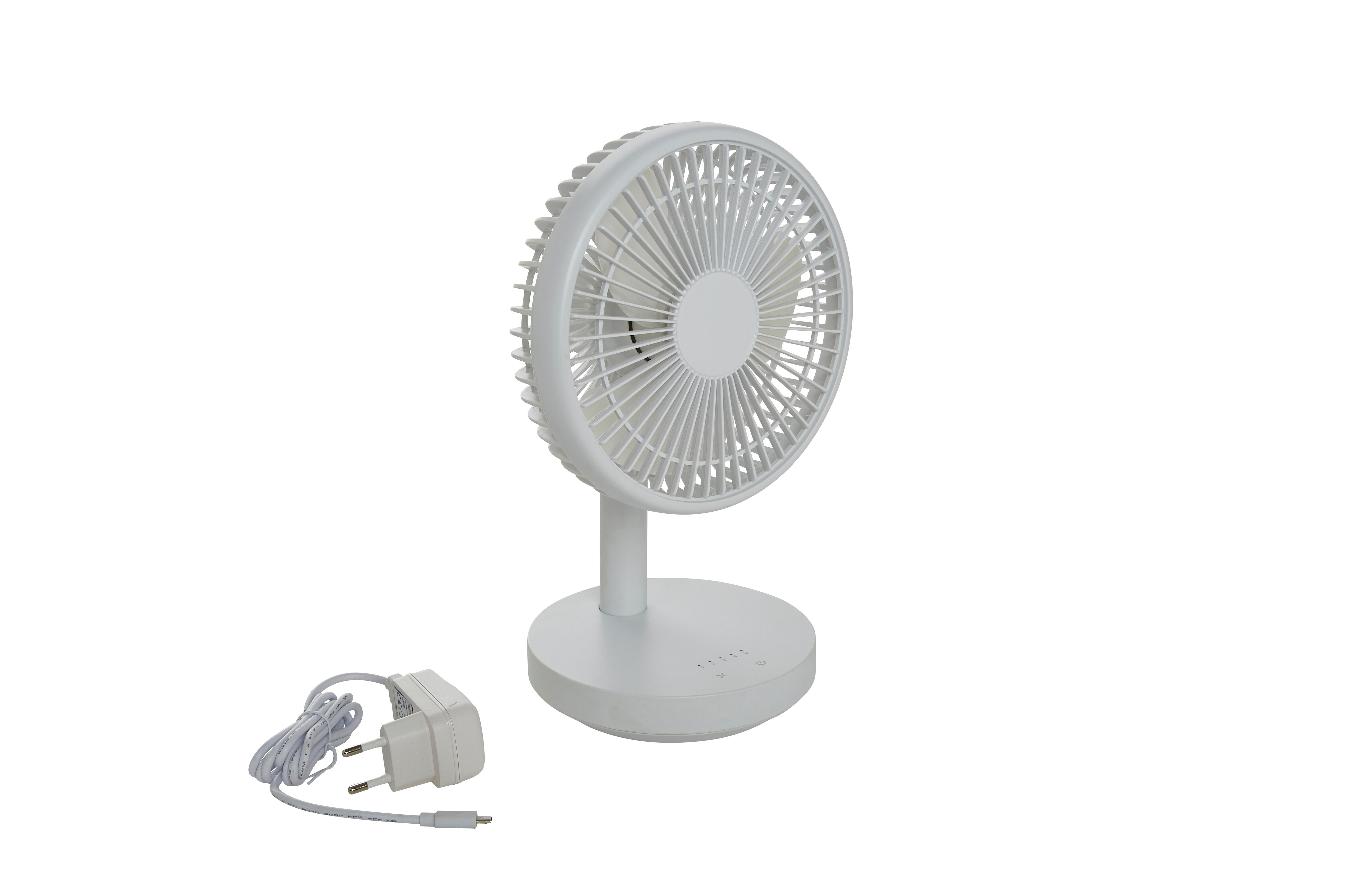 Ventoinha de mesa Equation USB 4 velocidades 17cm 6,5W branco - 2