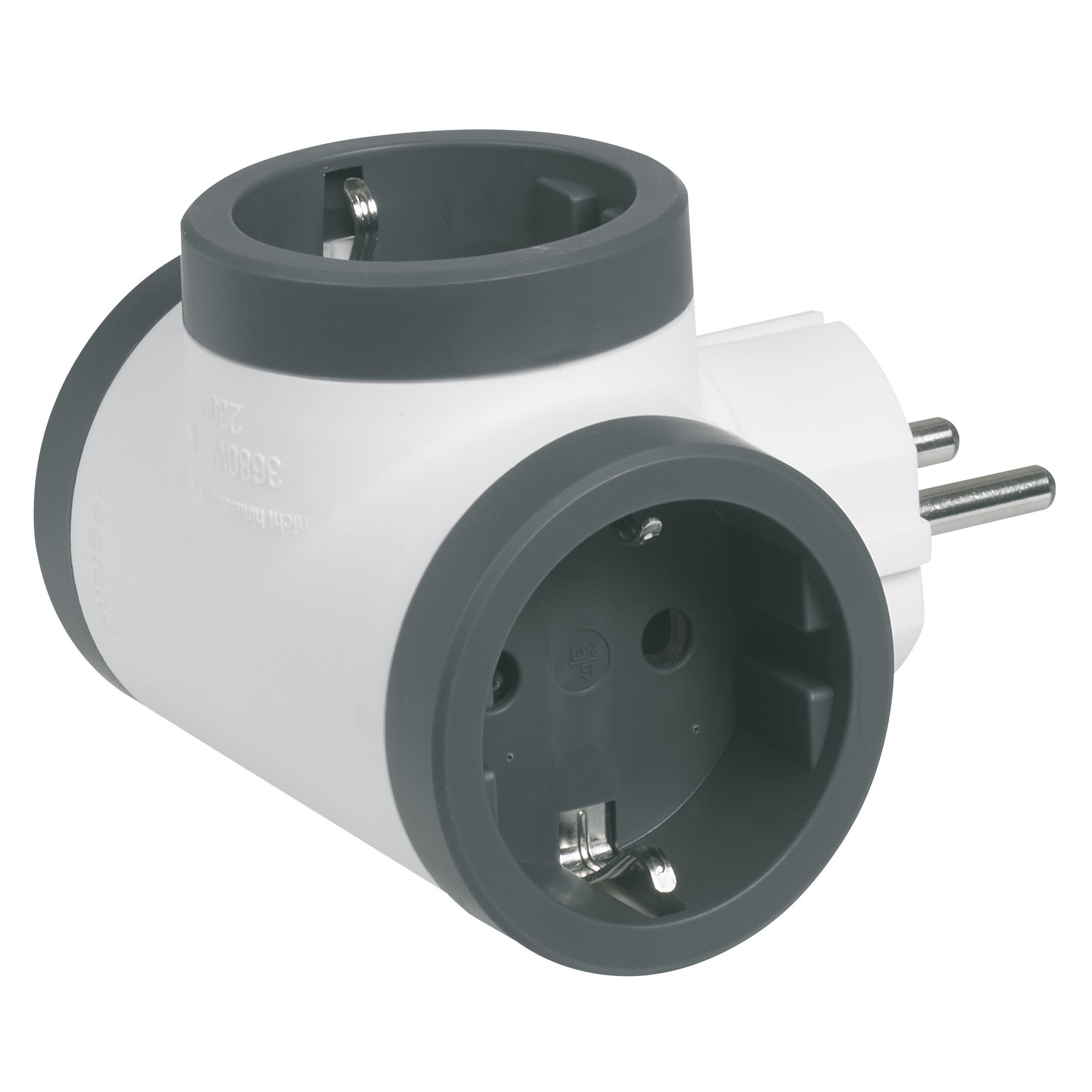 Ficha tripla reta 2P+T lateral BR/CZ Legrand - 4