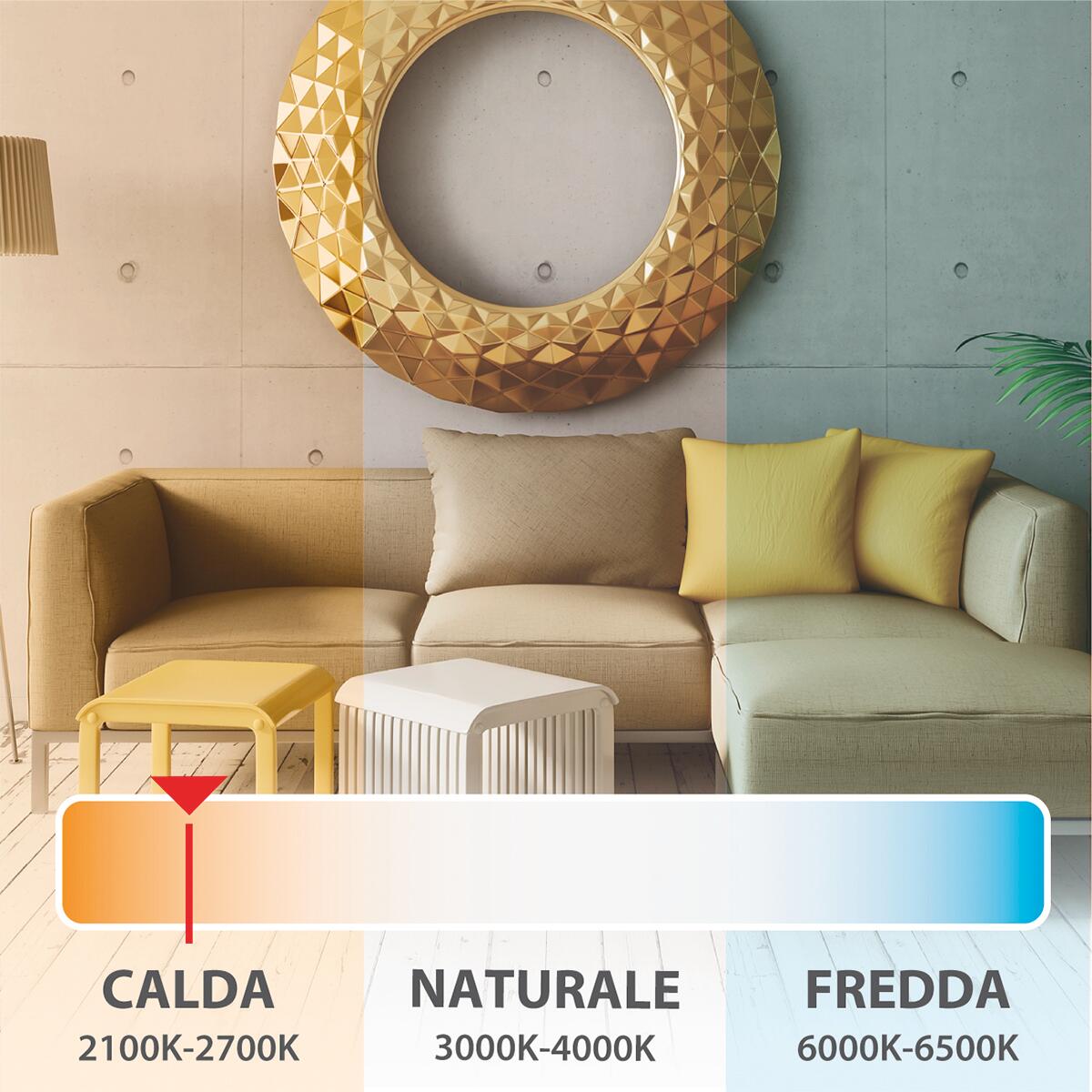 Lampadina LED, E27 globo, luce calda, 4W= 300 LM 270° dimmerabile, ON - 4