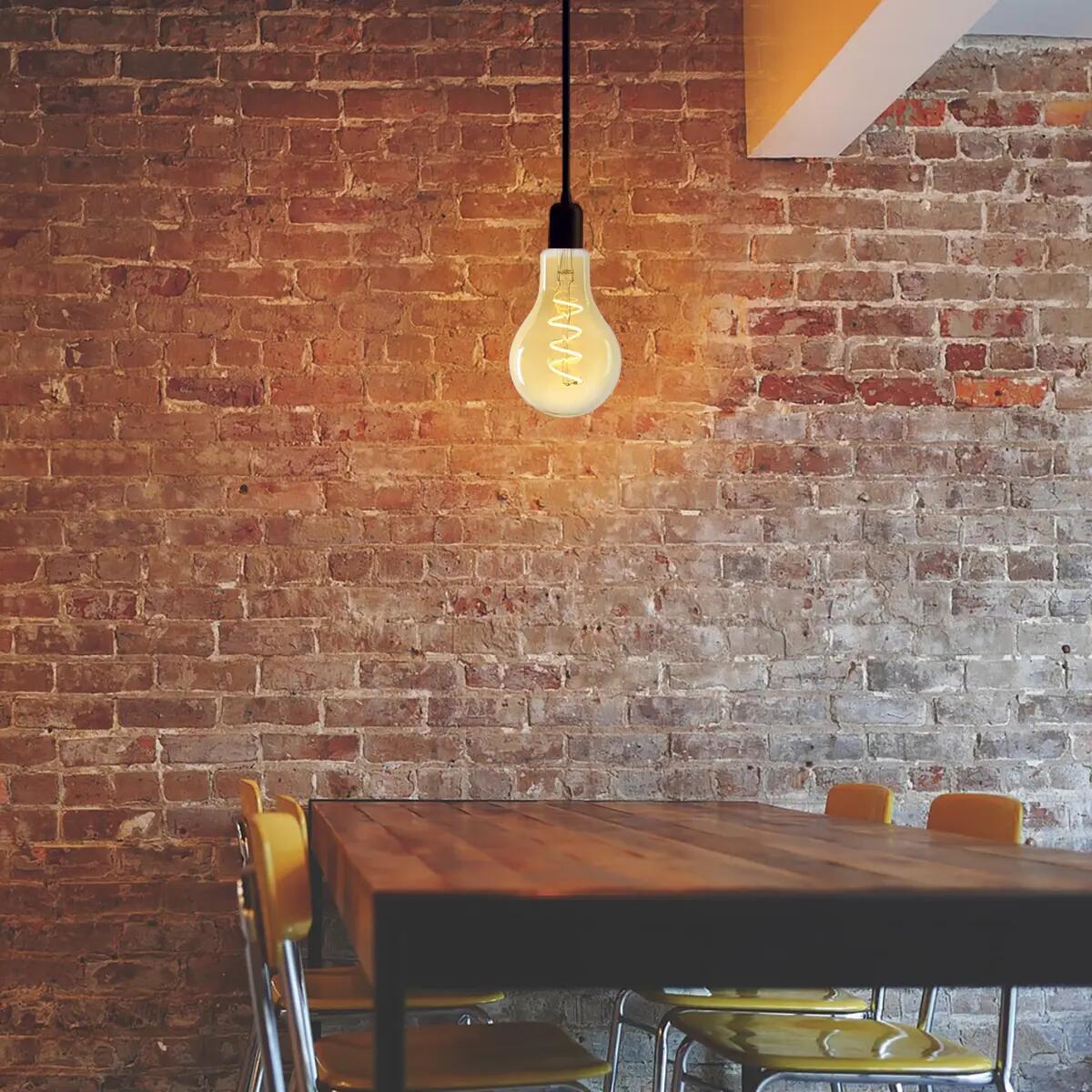 Lampadina LED, E27 goccia, ambrato, luce calda, 4W= 160 LM 360° dimmerabile, ON - 3