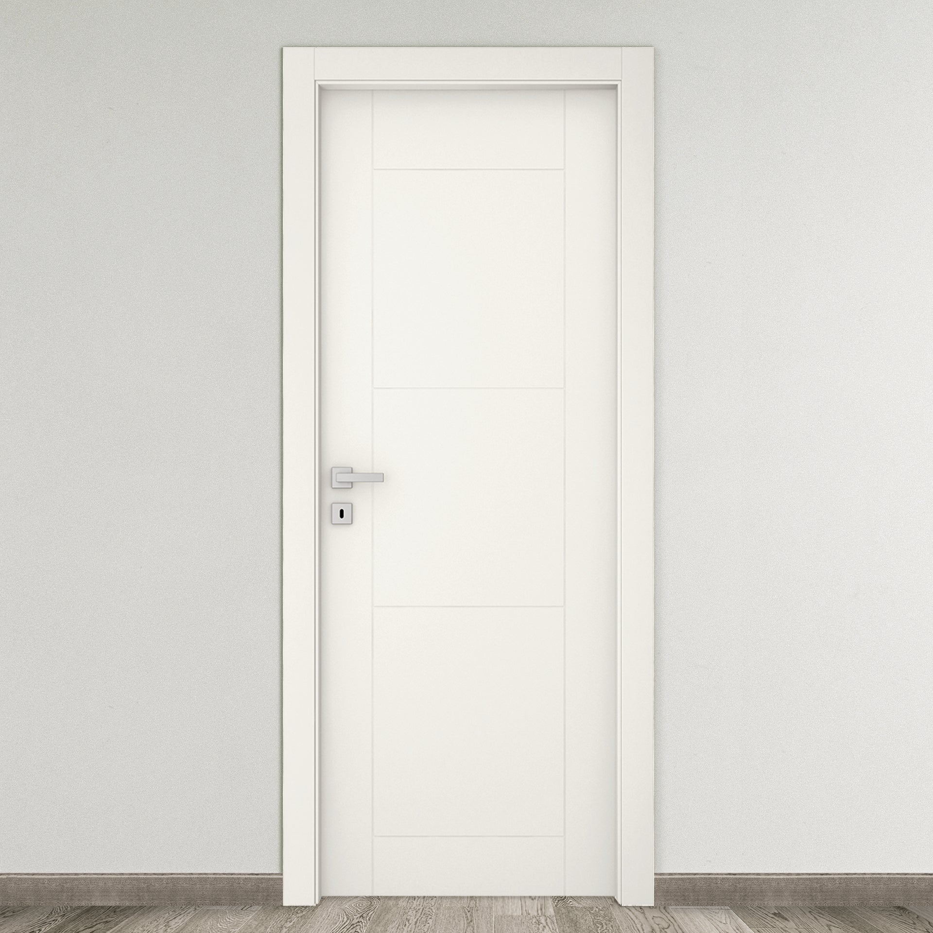 Porta interna a battente Mood in MDF colore bianco, L 80 x H 210 cm, apertura a destra