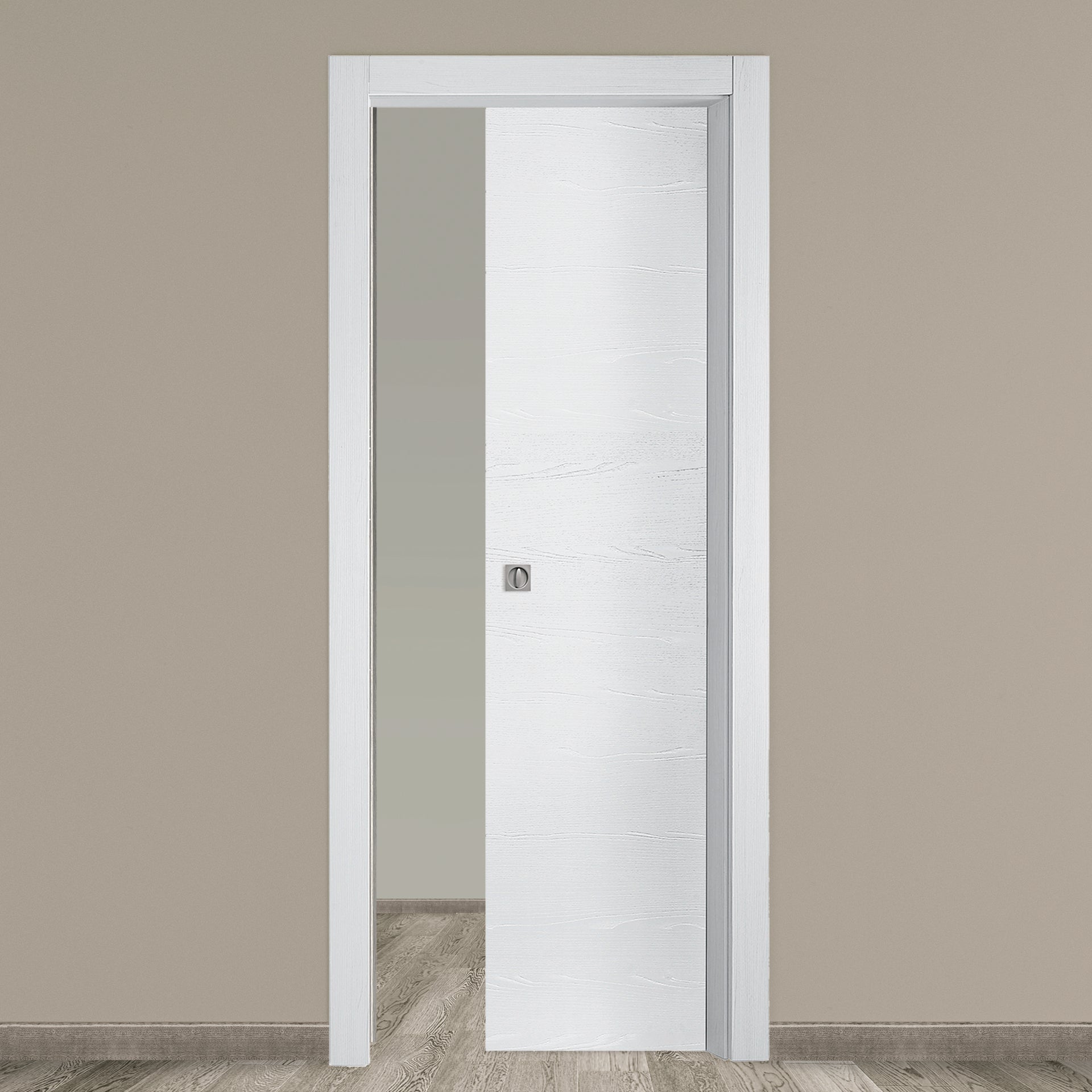 Porta scorrevole in MDF, L 70 x H 210 cm, bianca, apertura reversibile SIRIO - 3
