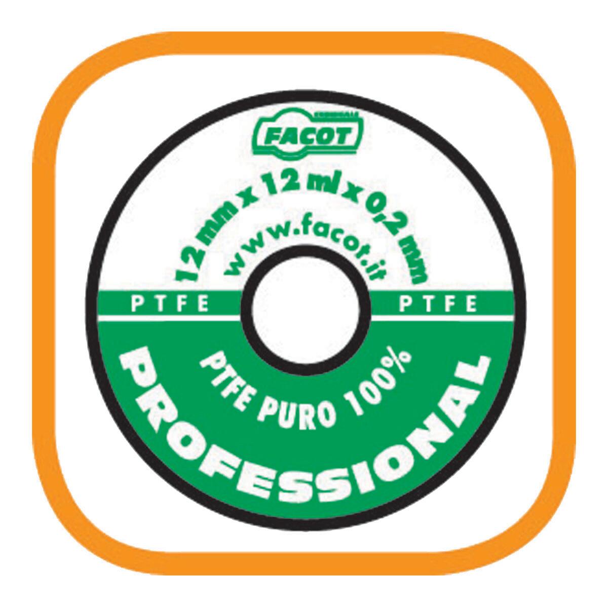 Nastro teflon Politetrafluoroetilene (PTFE Teflon) FACOT NASTRO PTFE PROF H 19mmx12 m Sp 0,2mm 0.019 x 12 x Sp 0.2 mm - 3