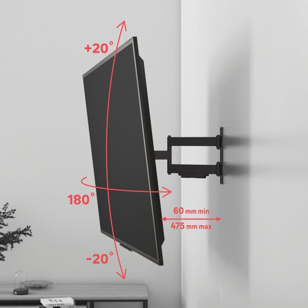Support mural TV orientable déporté 60'max, charge maximale 50 kg