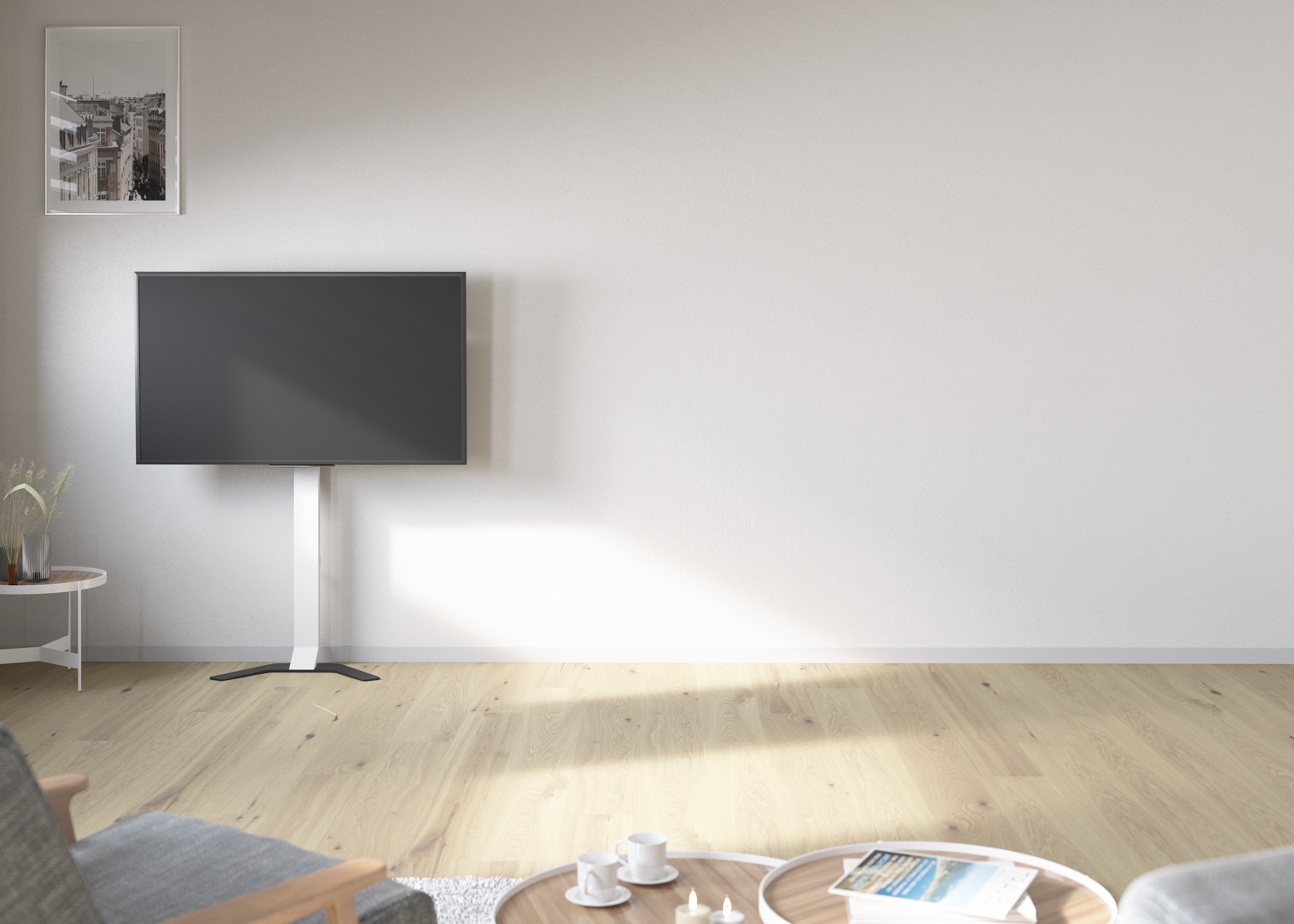 Support mural TV sur pied inclinable 70'max, charge maximale 40 kg, LEXMAN - 4