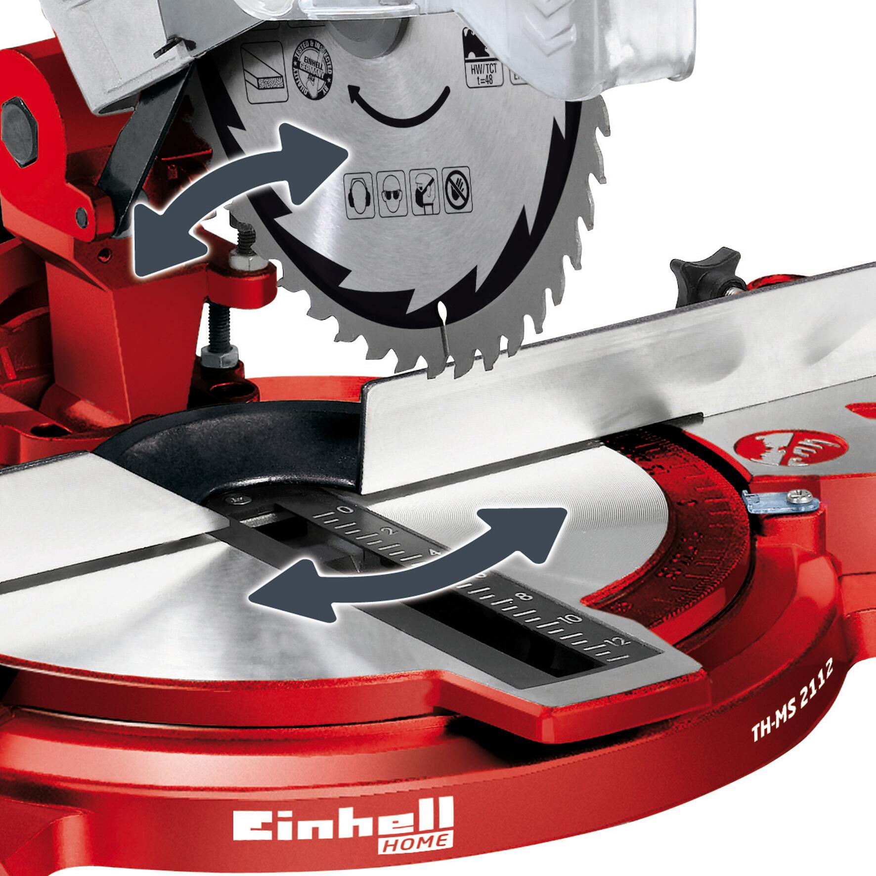Ingletadora EINHELL TH-MS 2112 -Potencia 1600 W y disco 210 mm - 9