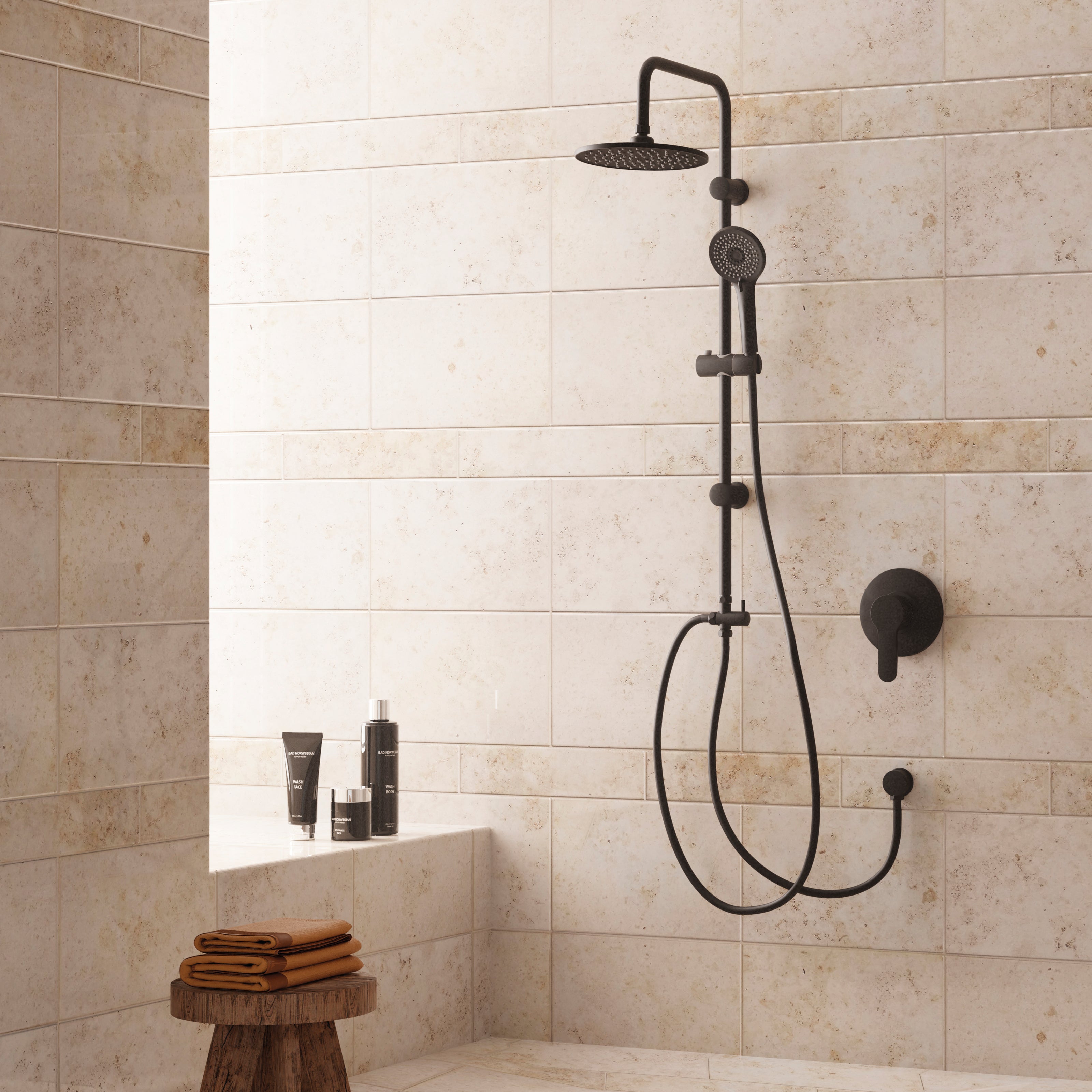 Colonna doccia senza miscelatore Mamba Nero - 3